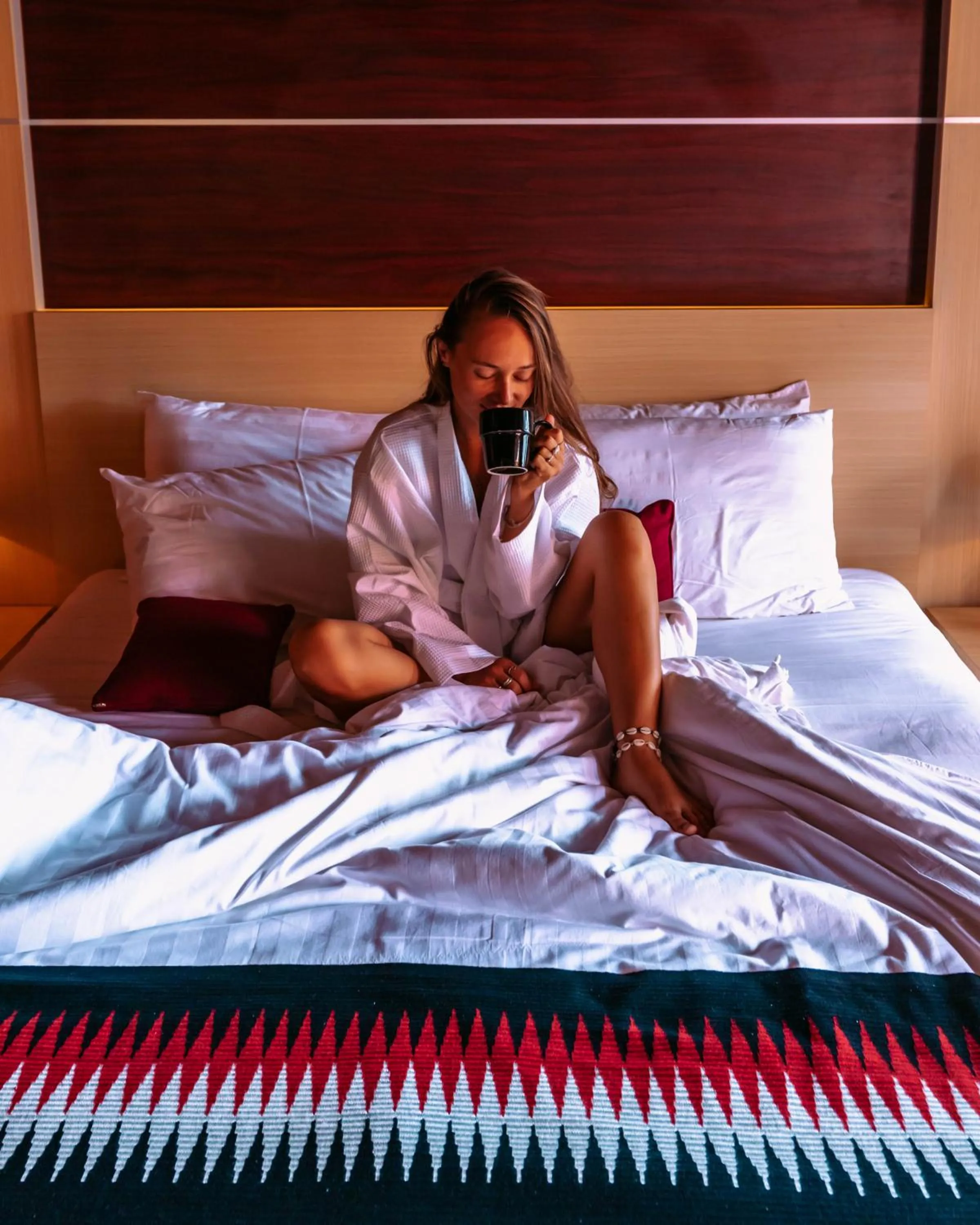 Bed in Sunrise Cottage