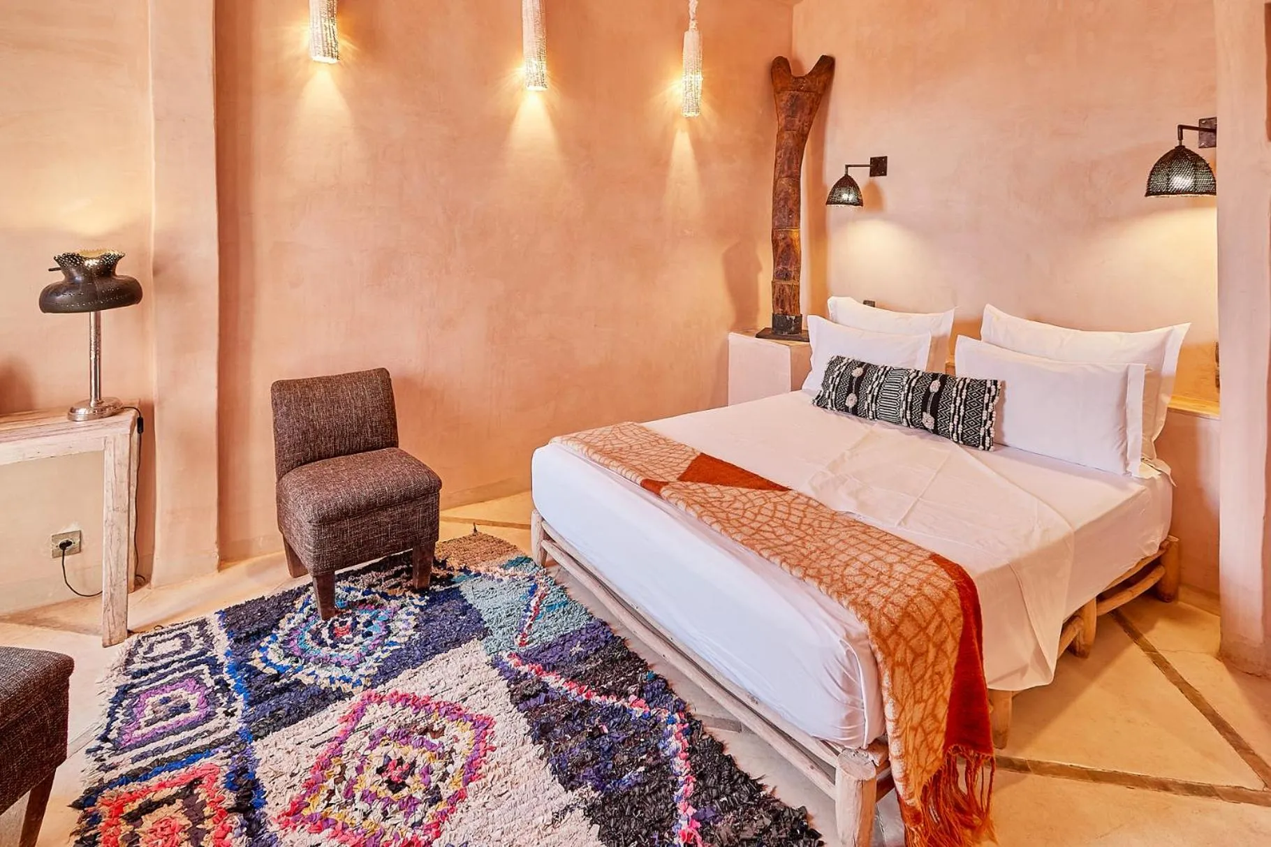 Bed in Riad Caravane