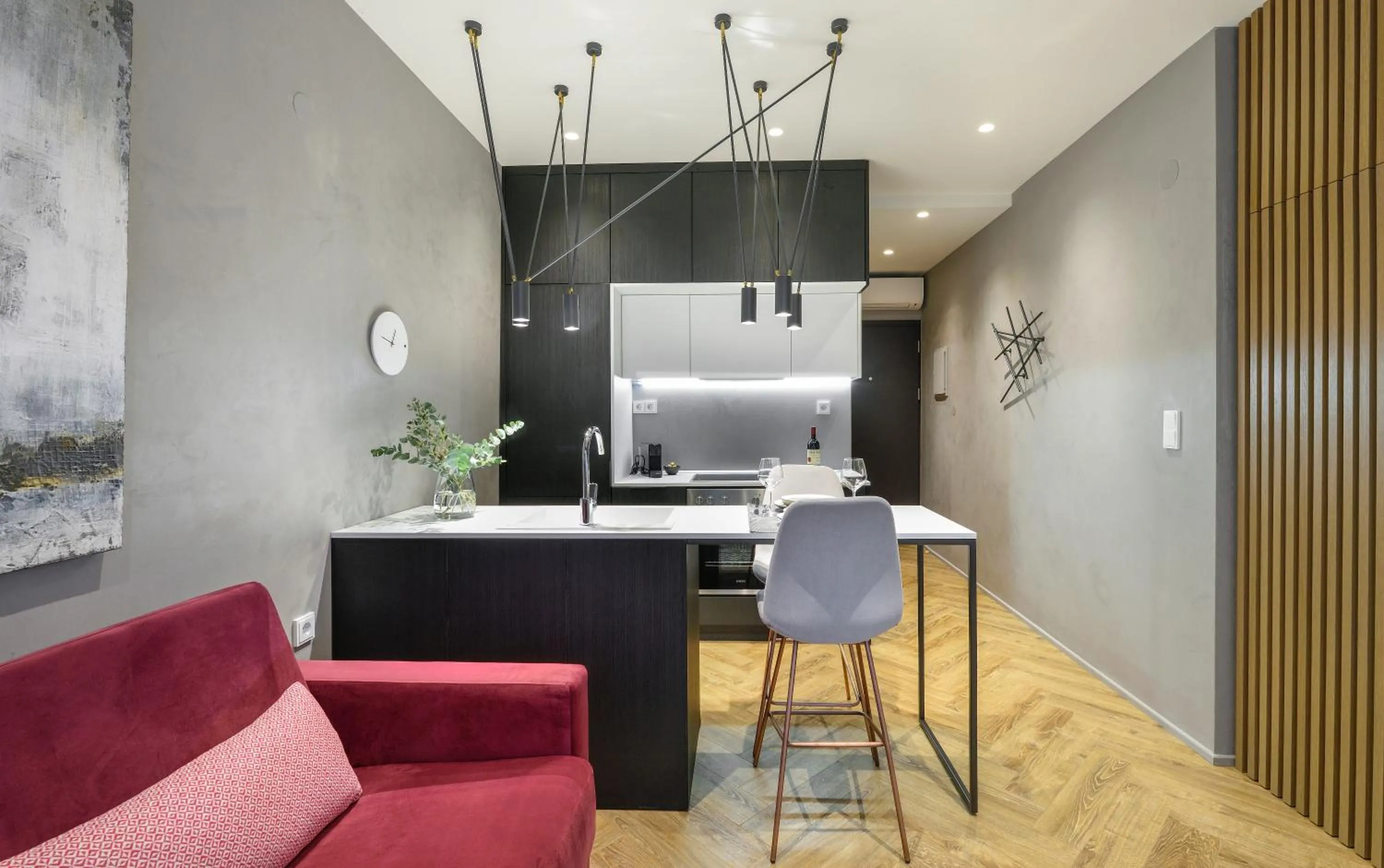 Kitchen or kitchenette in Olvios Luxury Suites