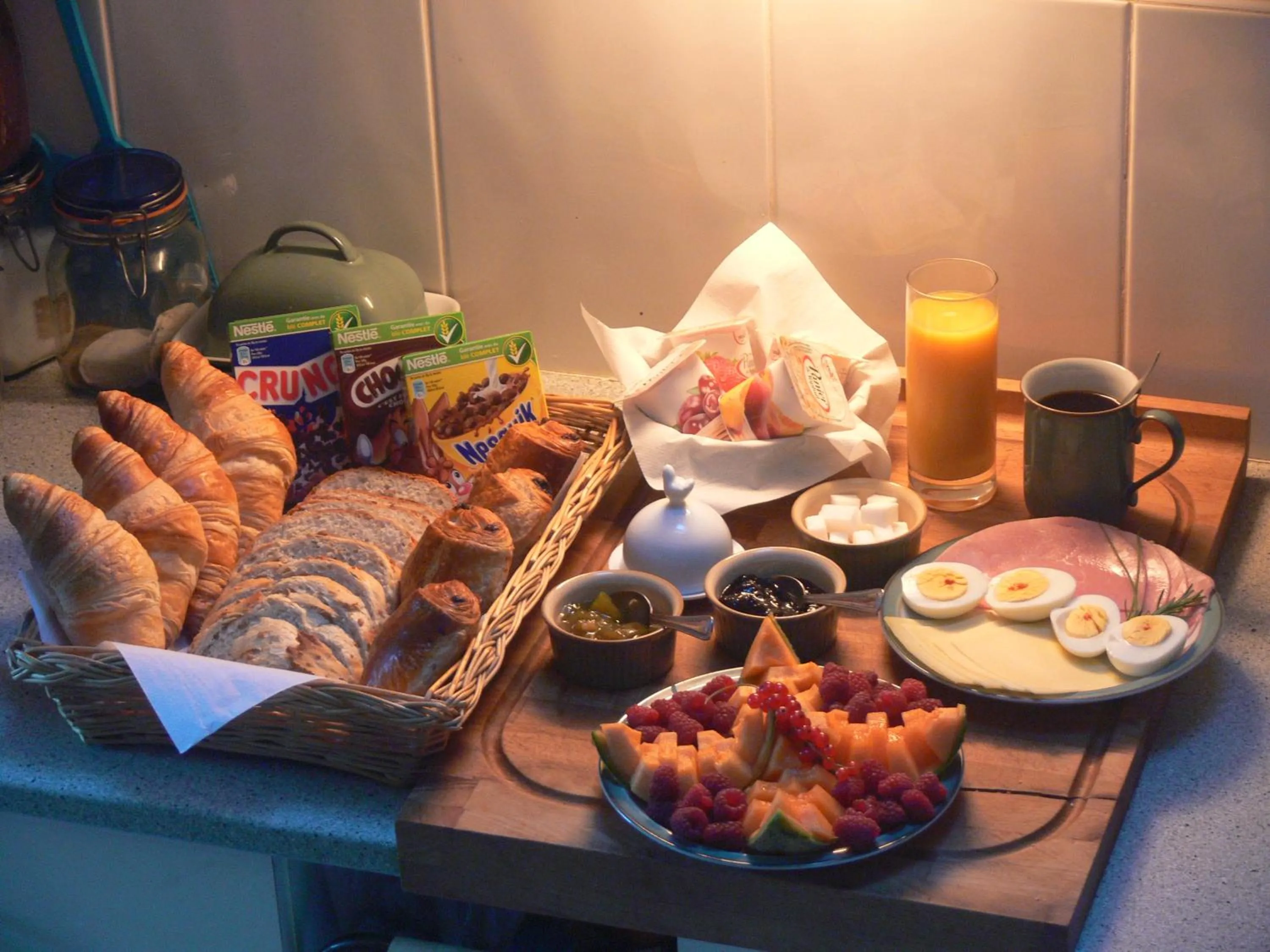 Continental breakfast in Le Jardin B&B