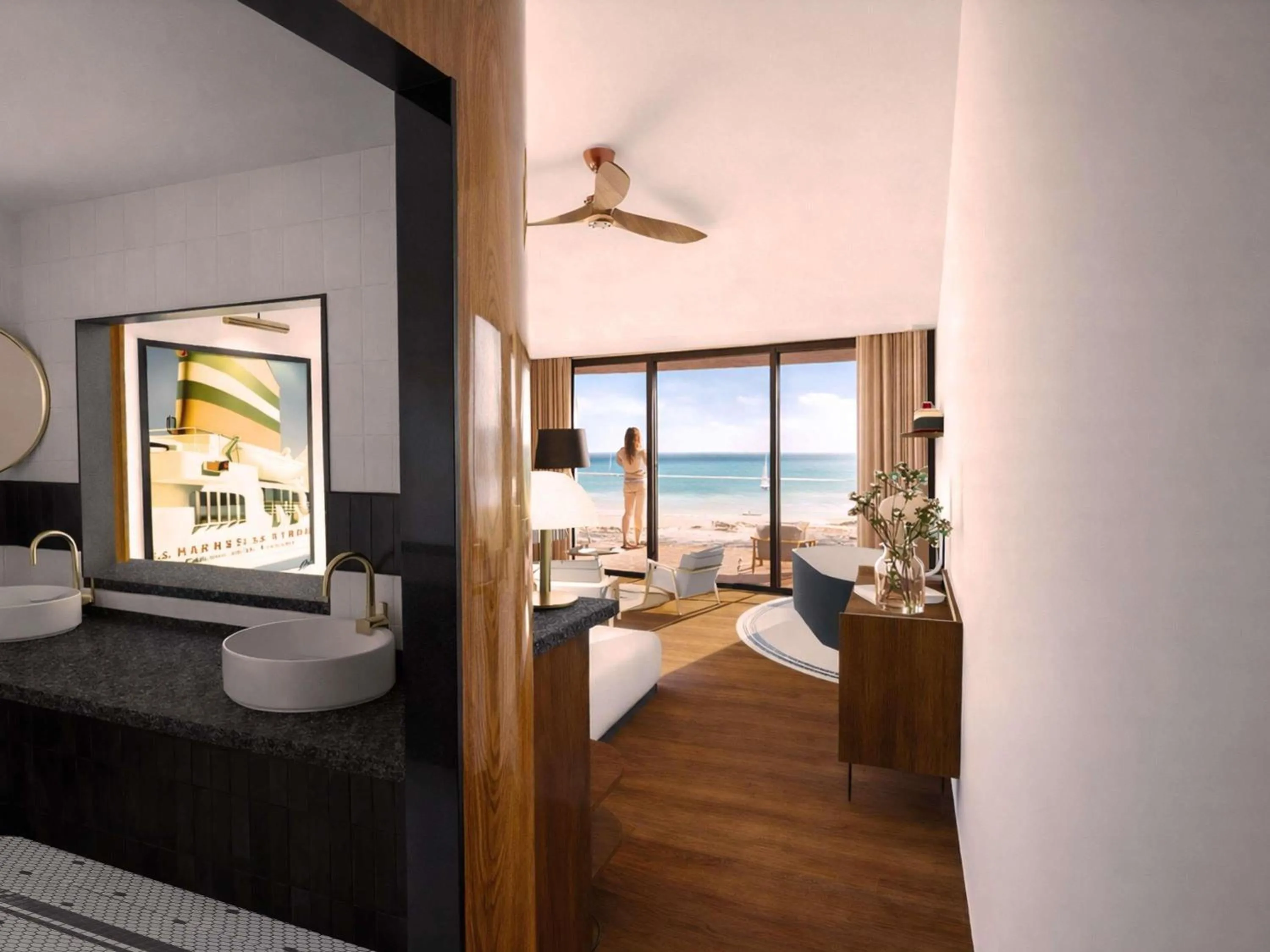 Bedroom, Bed in Côte Ouest Thalasso & Spa Les Sables d'Olonne - MGallery Collection