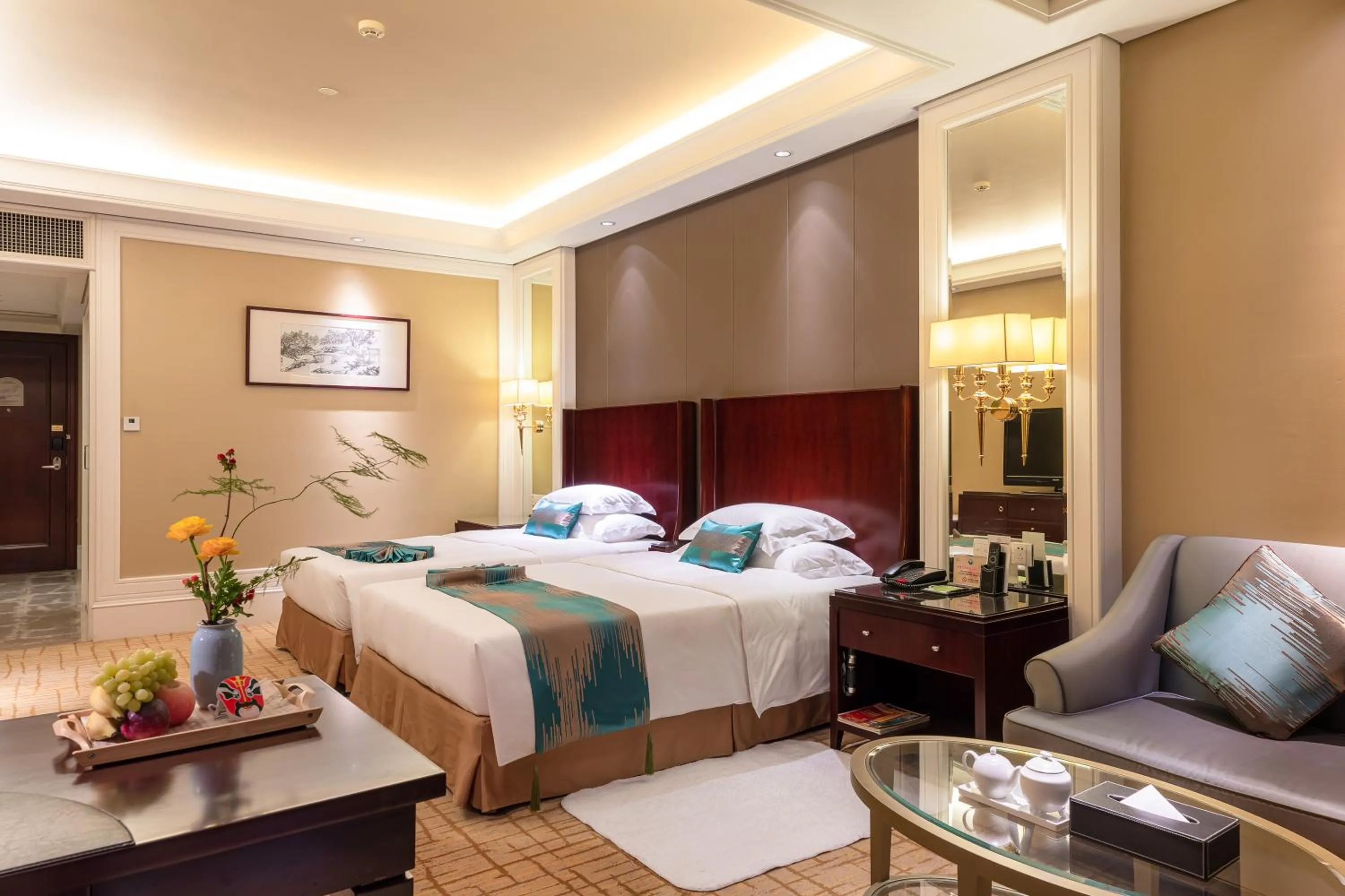 Dining area, Bed in Your World International Conference Centre Hotel