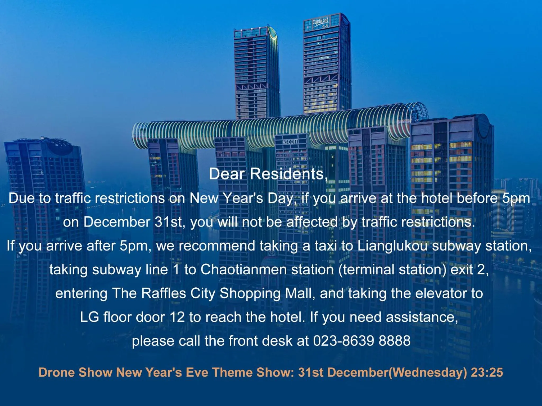 Property building in Ascott Raffles City Chongqing