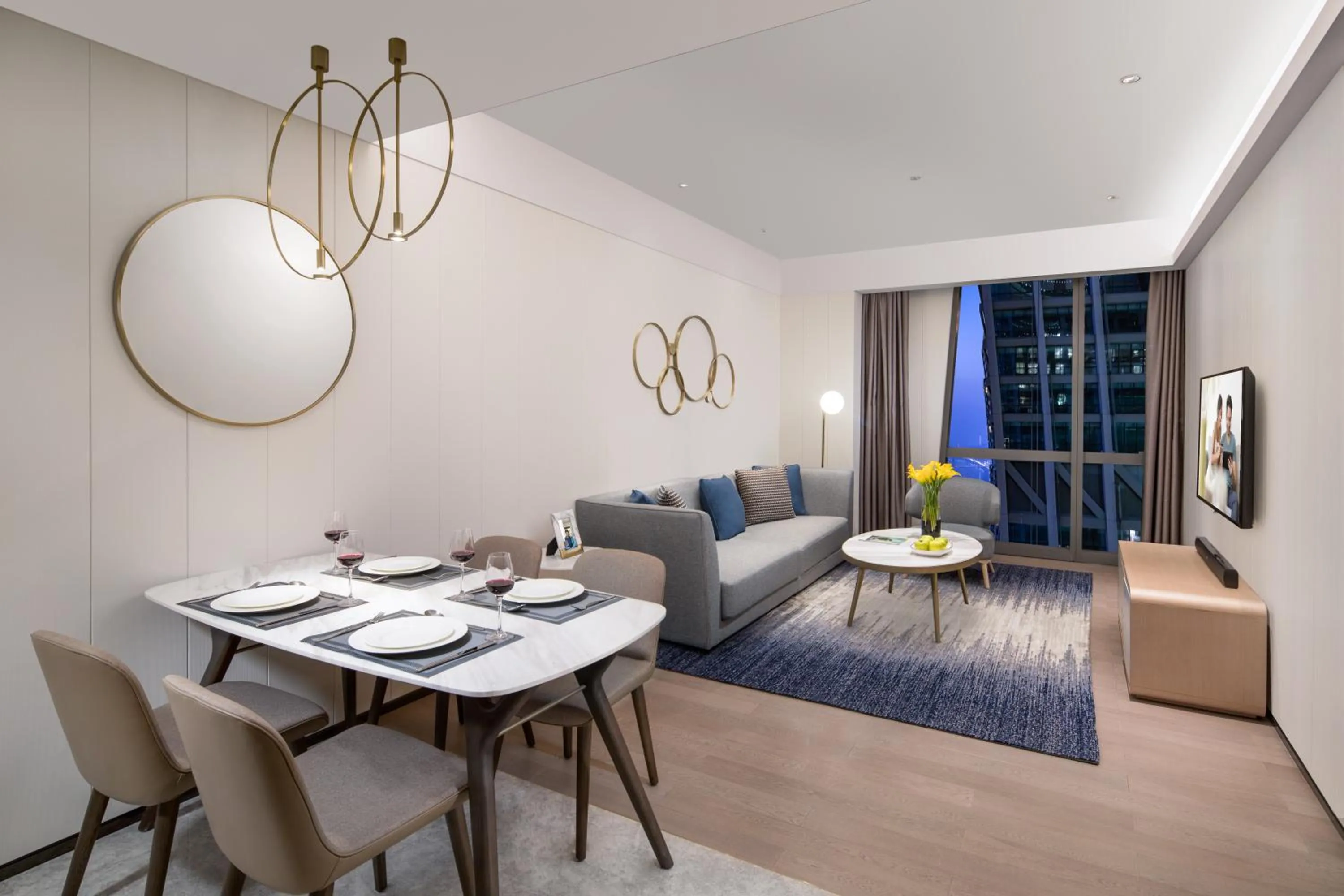 Living room in Ascott Raffles City Chongqing