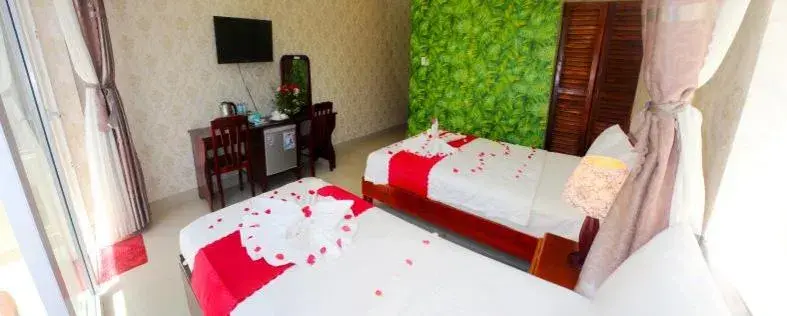 Bed in Hai Yen Family Hotel Bed in Hai Yen Family Hotel