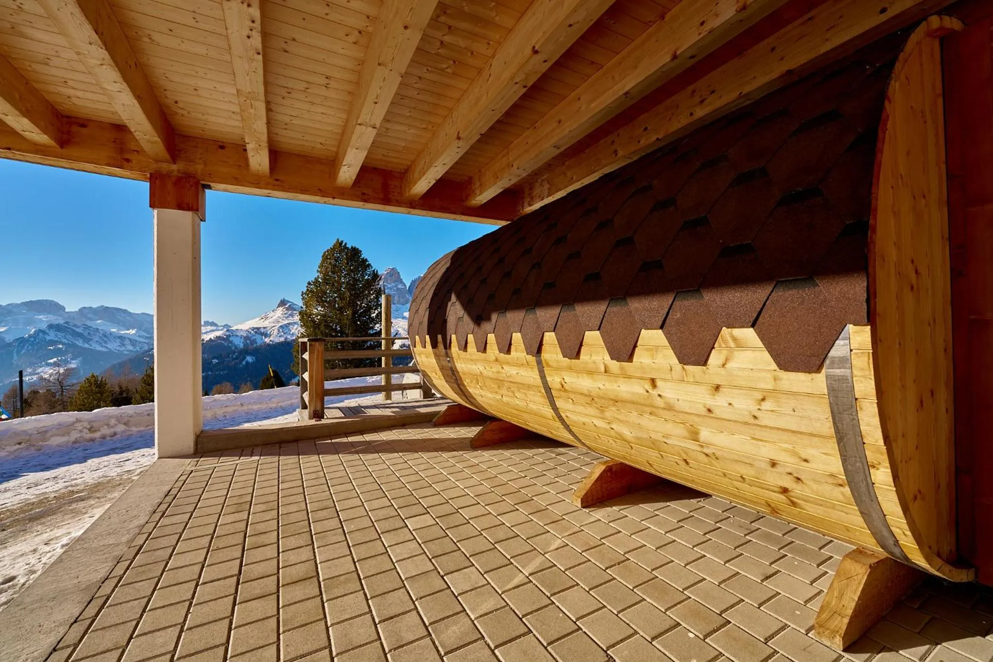 Sauna in Hotel Pordoi Passo Pordoi Vegetarian Hotel