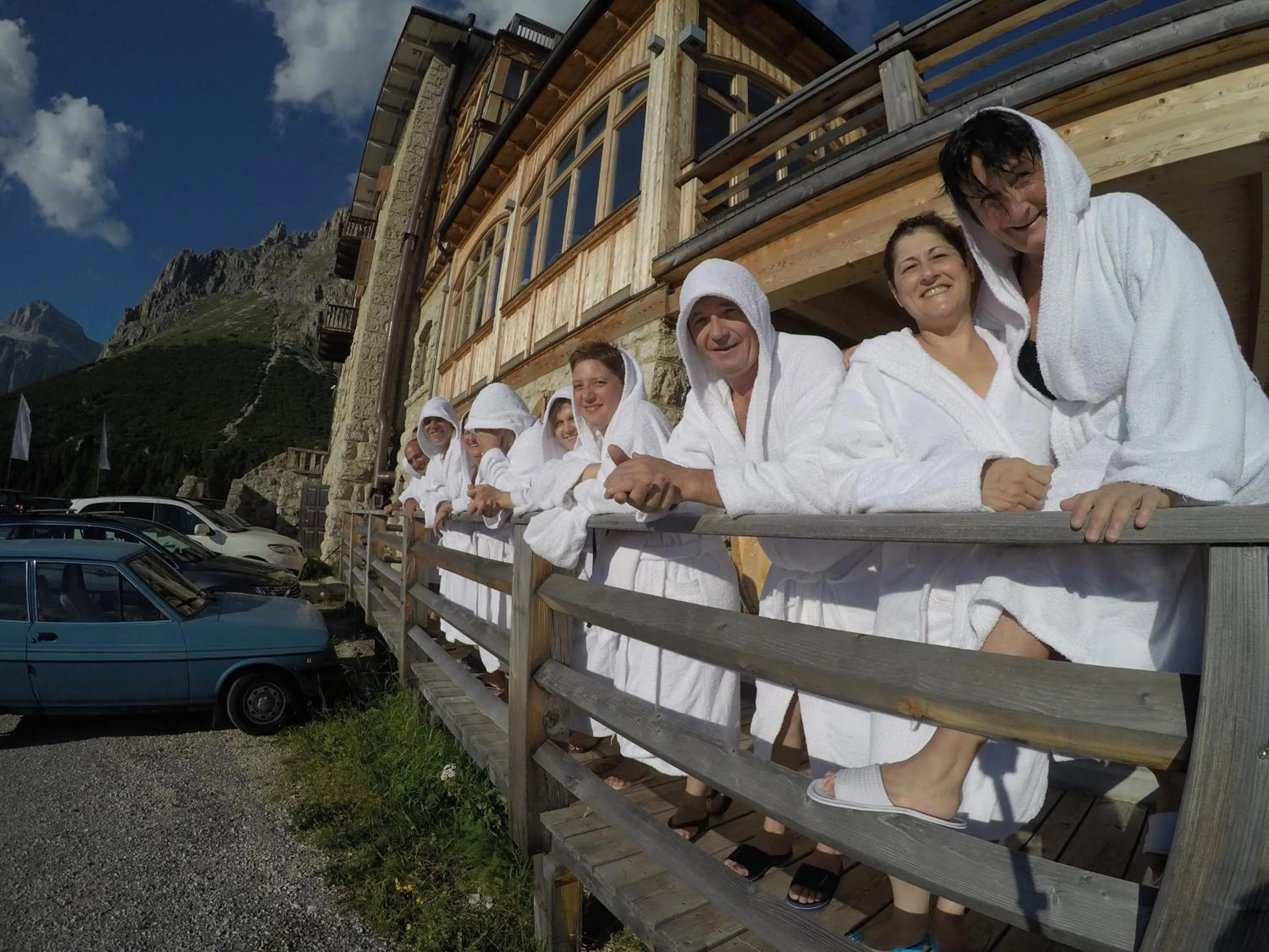group of guests in Hotel Pordoi Passo Pordoi Vegetarian Hotel