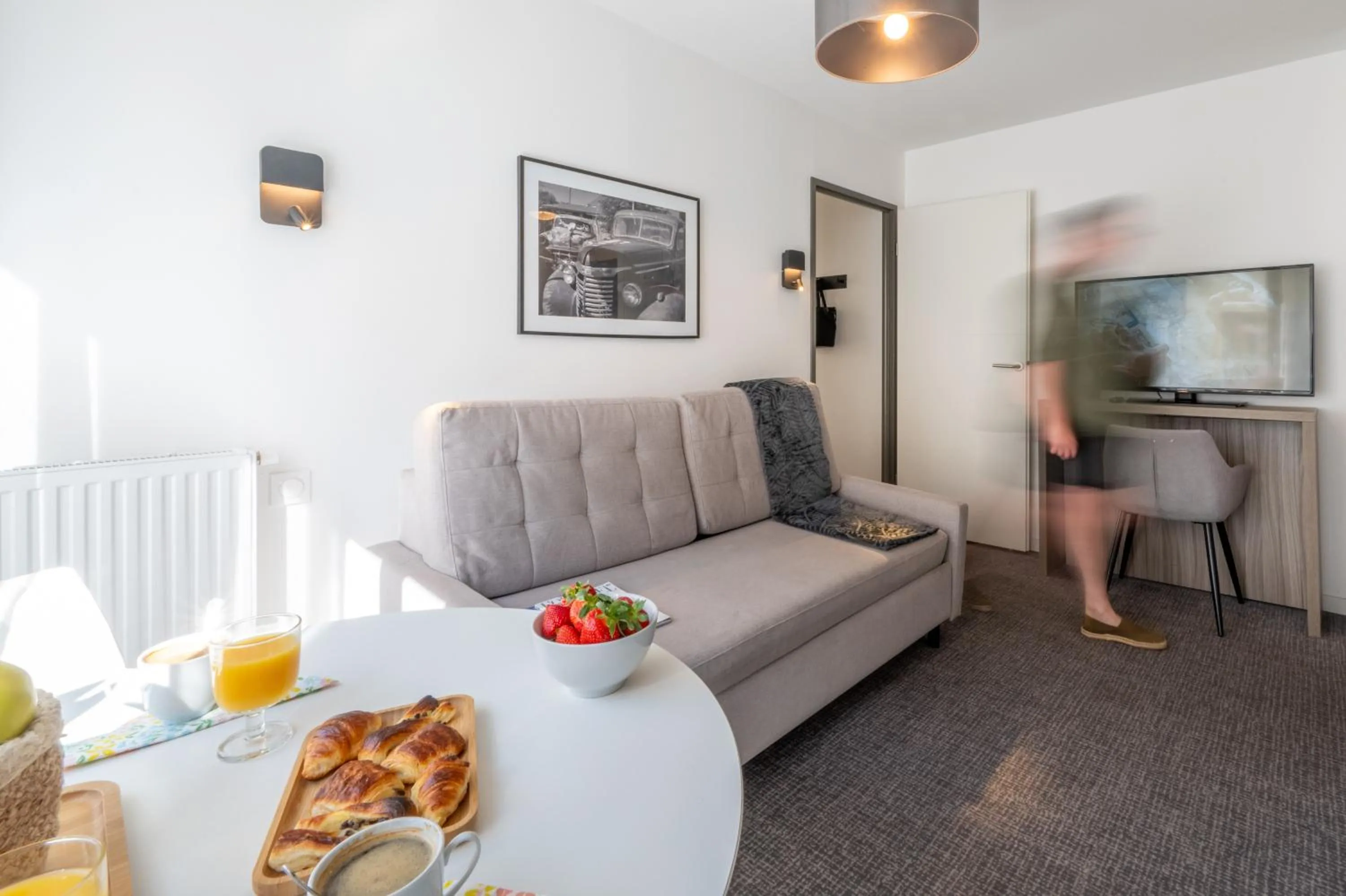 Seating area in Nemea Appart Hotel Grand Cœur Nancy Centre