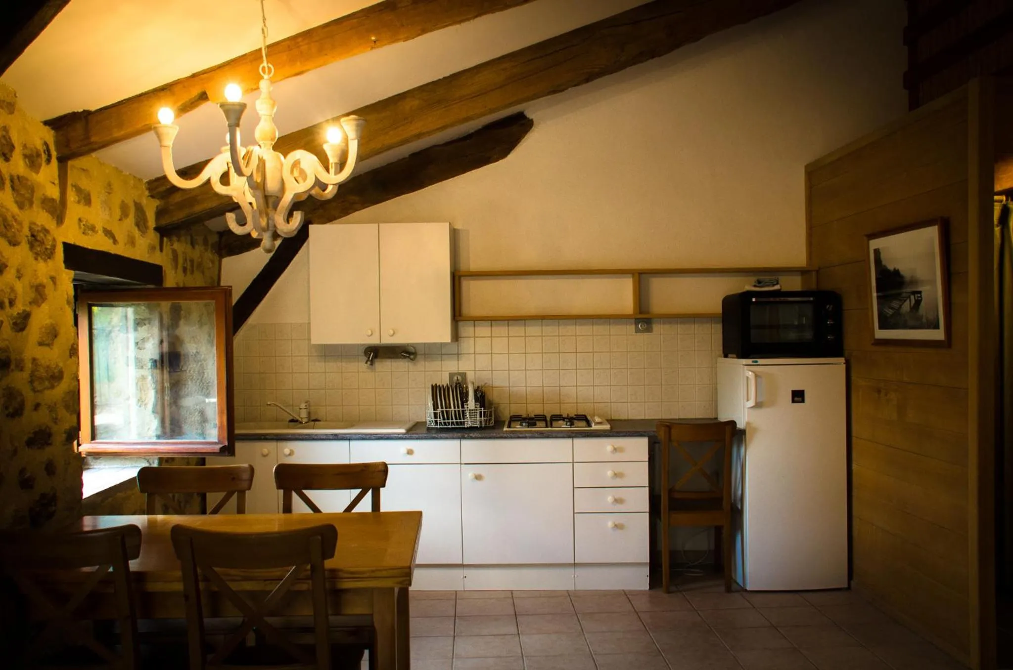 kitchen in Le Petit Rias Gîte Soleil