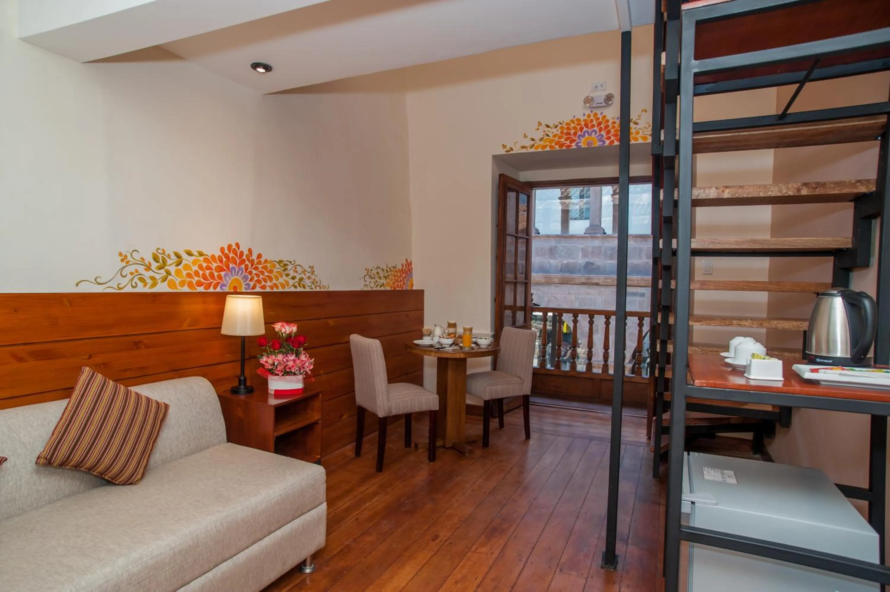 Seating area in Casa Biru Hotel Boutique