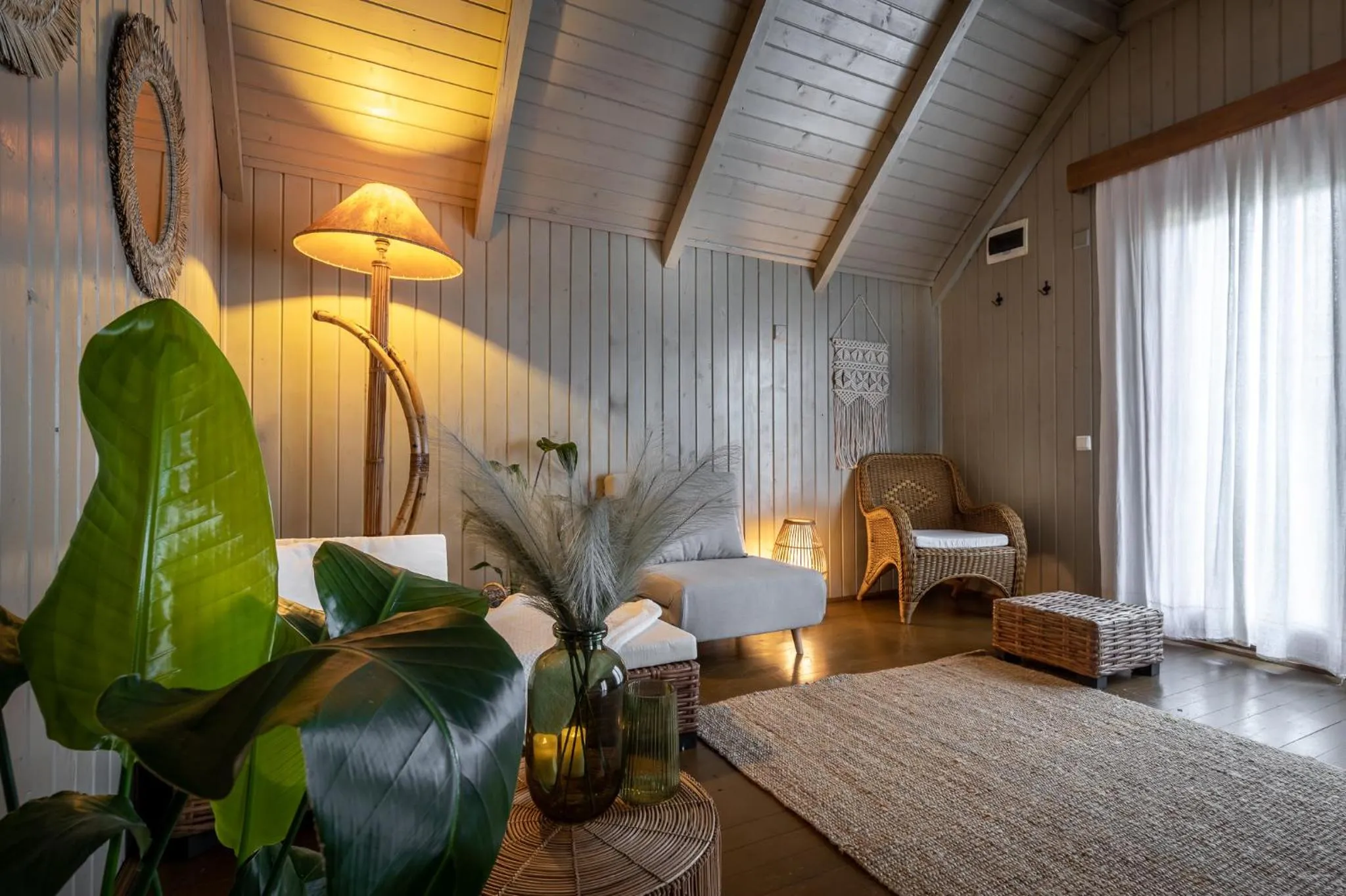 Seating area, Bed in Green Village Resort