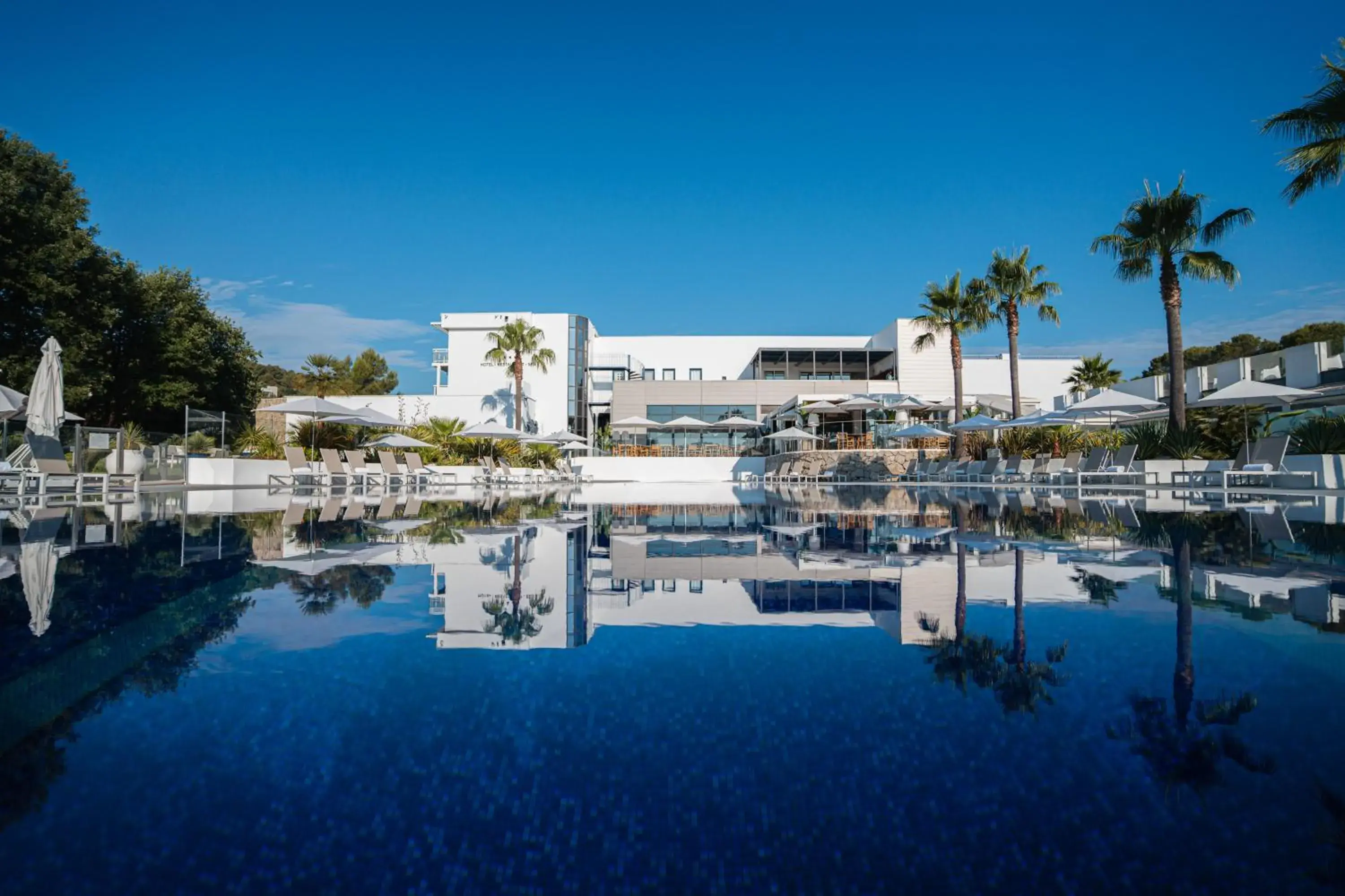 Pool view in Mouratoglou Hotel & Resort Pool view in Mouratoglou Hotel & Resort