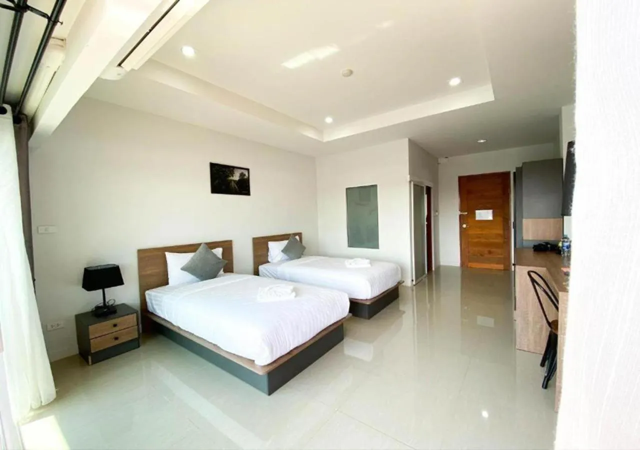 Bed in River Kwai View Hotel Kanchanaburi