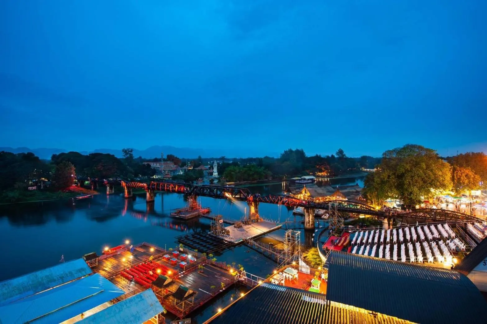 Night in River Kwai View Hotel Kanchanaburi
