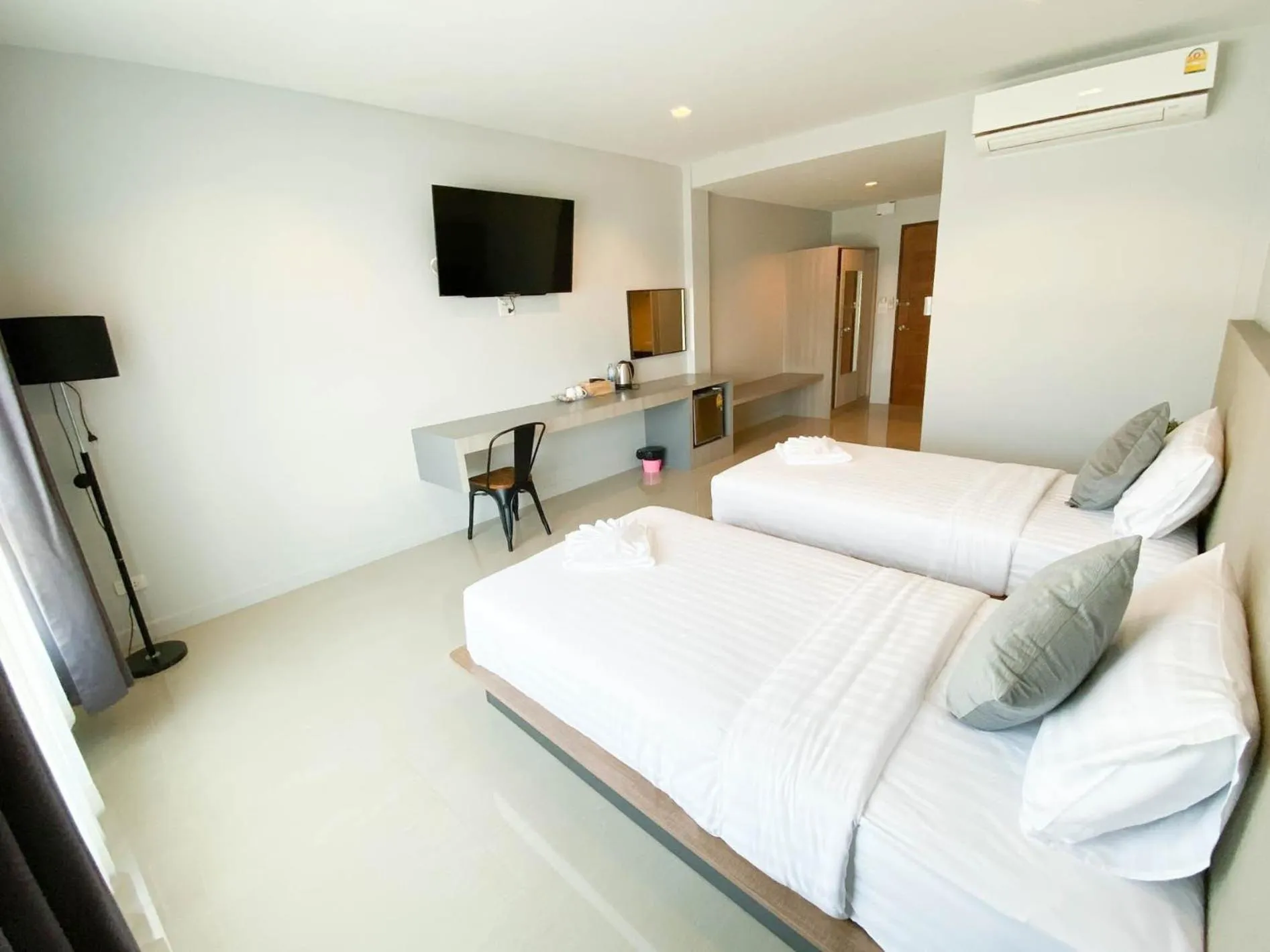 Bed in River Kwai View Hotel Kanchanaburi