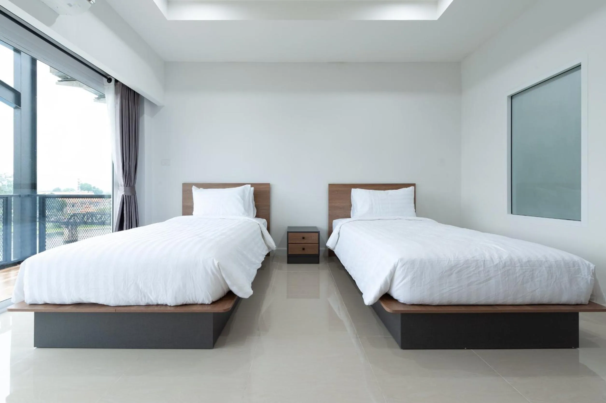 Bed in River Kwai View Hotel Kanchanaburi