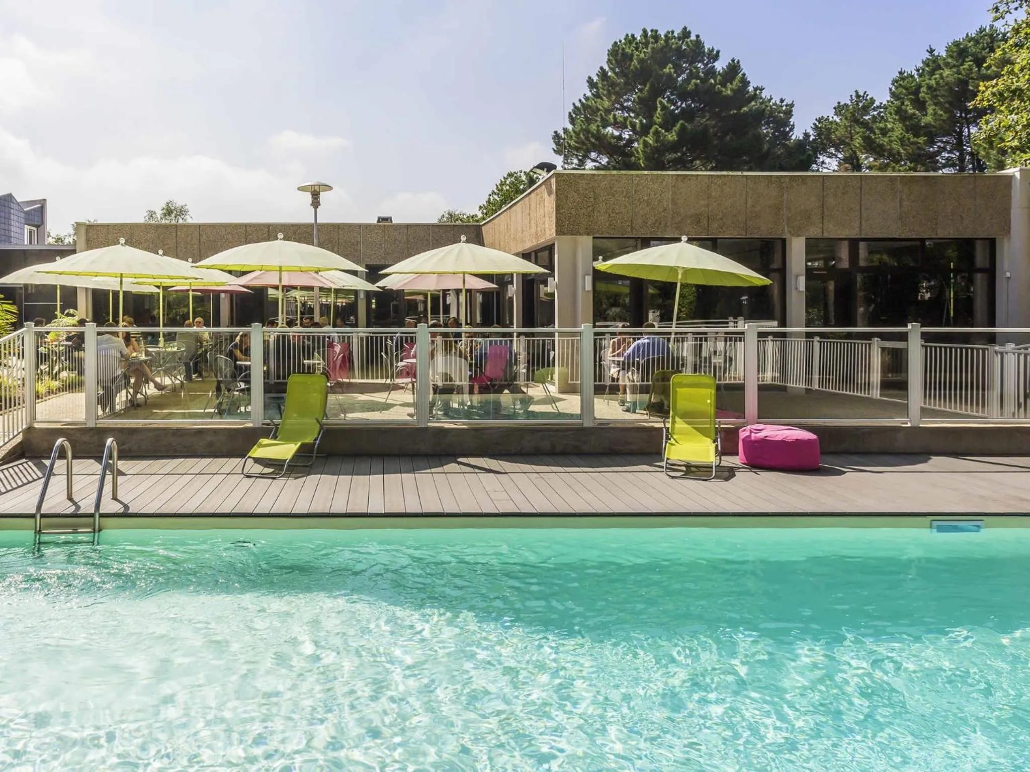 Pool view in ibis Styles Lorient Caudan