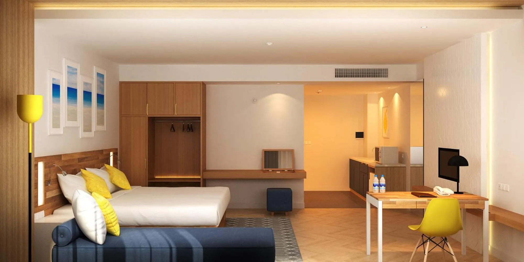 Living room, Bed in Pollos Hotel & Gallery