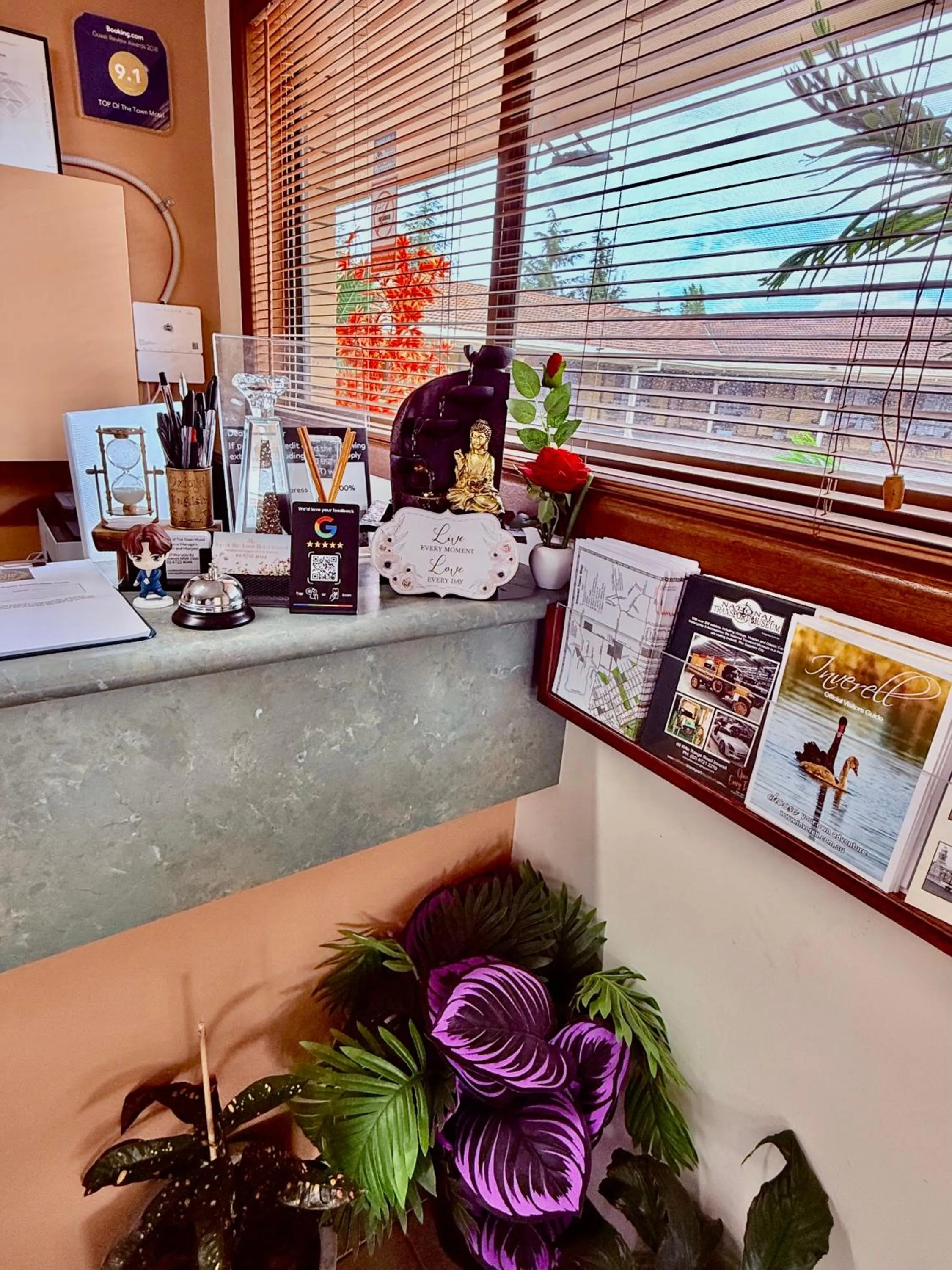 Text overlay in Top of the Town Motel