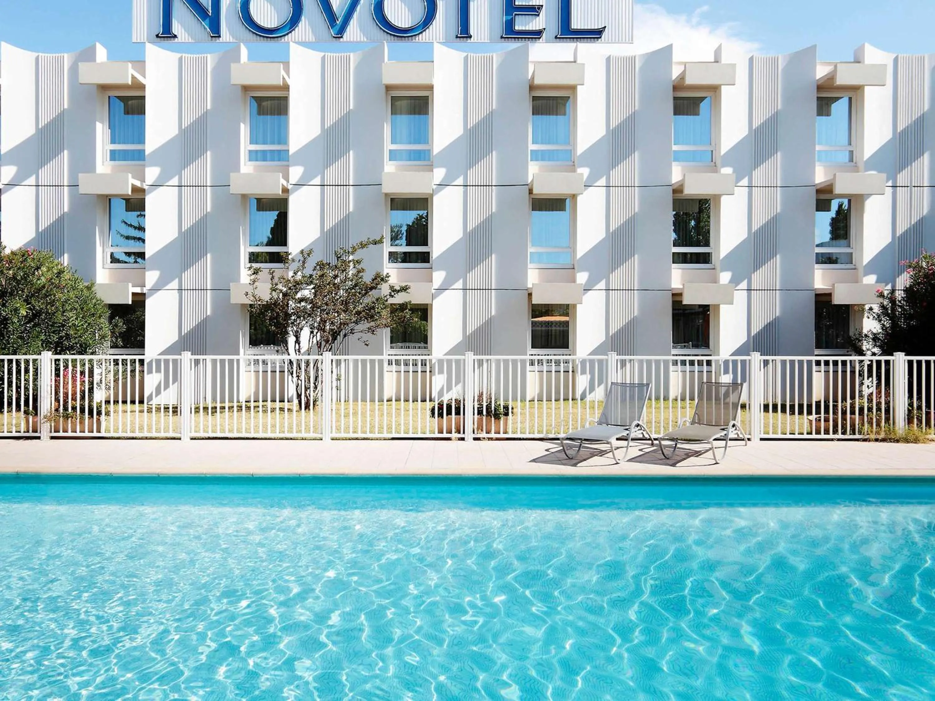 Pool view in Novotel Narbonne Sud A9/A61