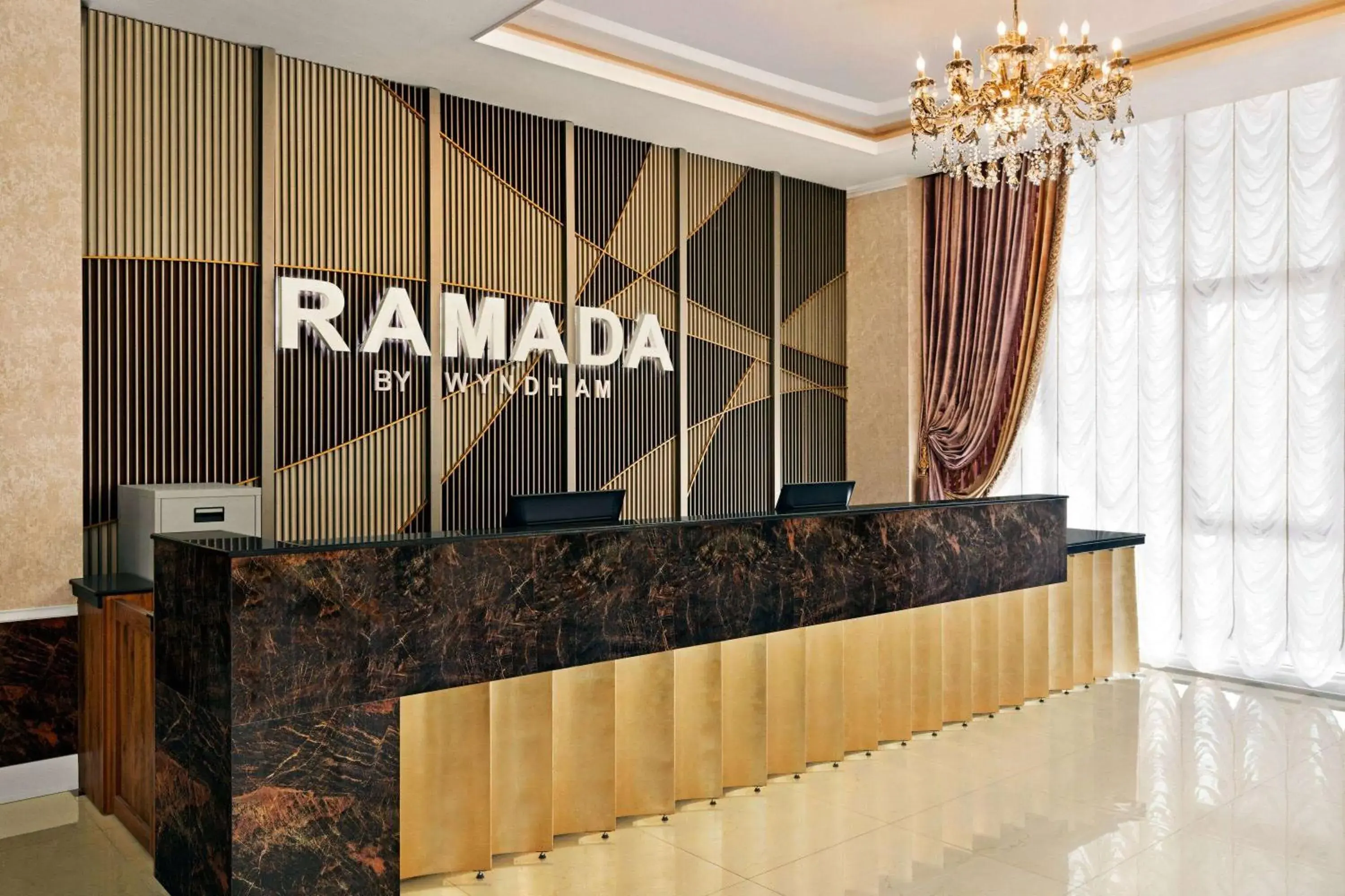 Lobby or reception in Ramada by Wyndham Shymkent Lobby or reception in Ramada by Wyndham Shymkent