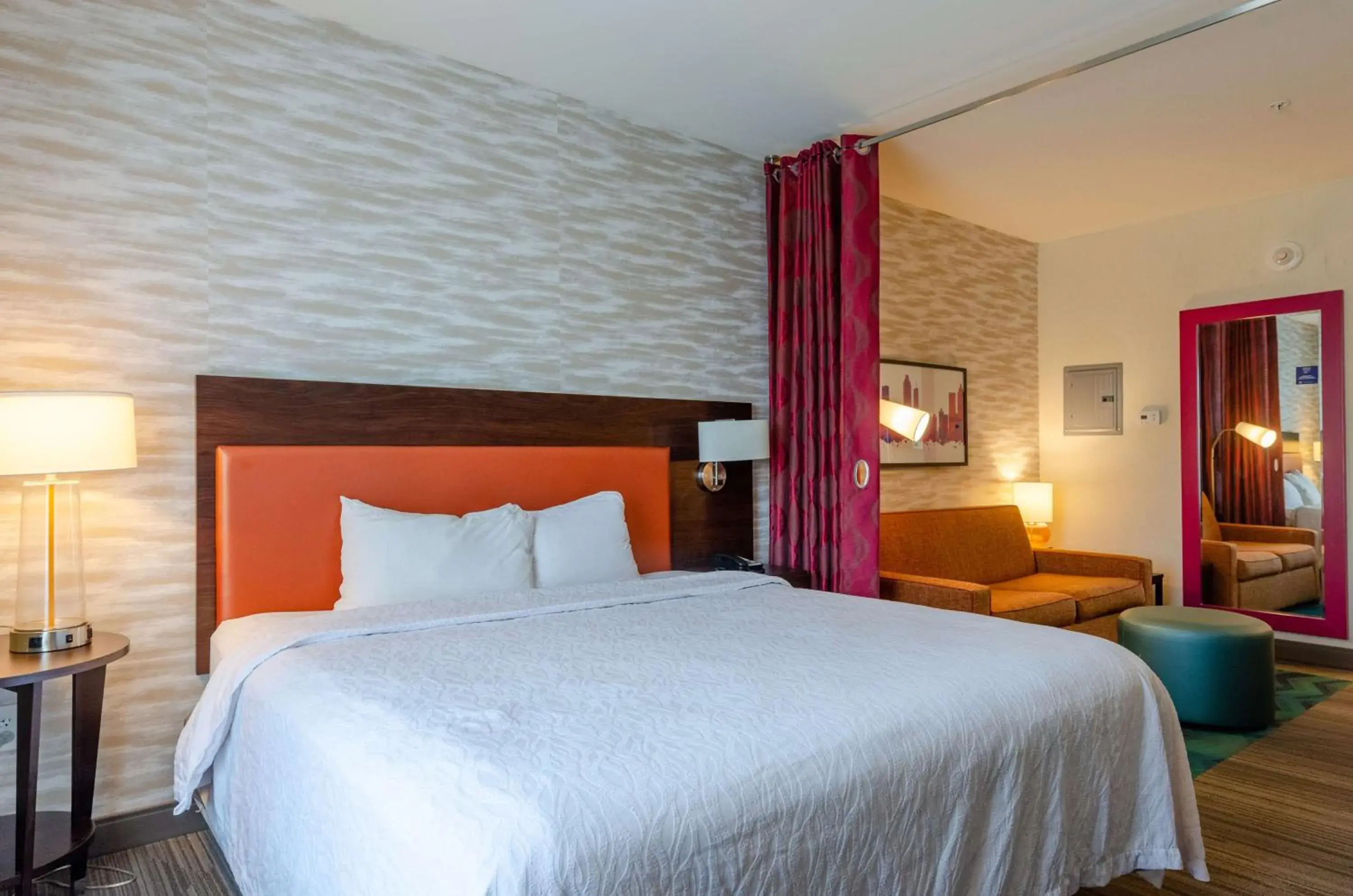 Living room, Bed in Home2 Suites By Hilton Atlanta Camp Creek Parkway, Ga Living room, Bed in Home2 Suites By Hilton Atlanta Camp Creek Parkway, Ga