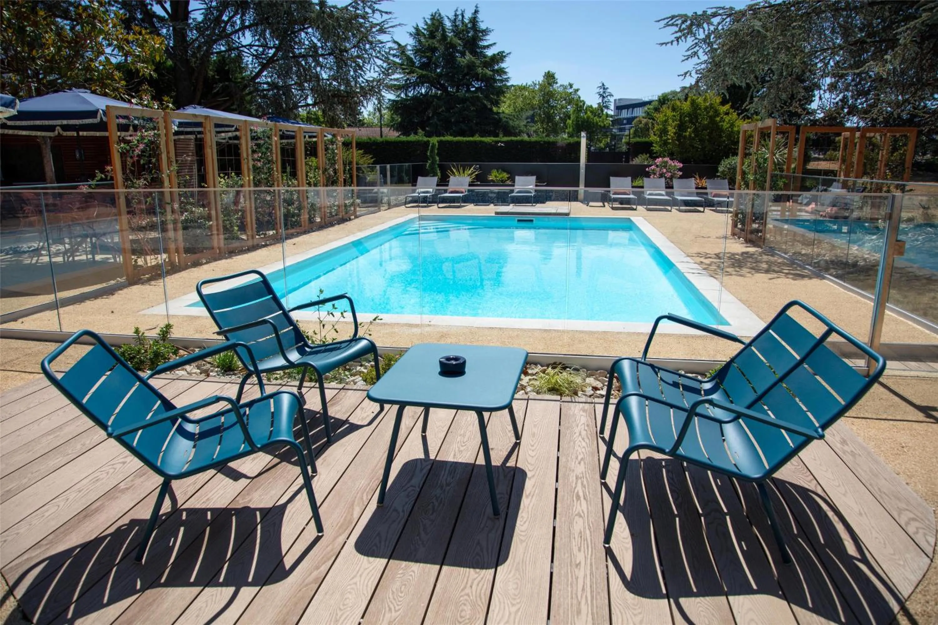 Pool view in Best Western Porte du Forez