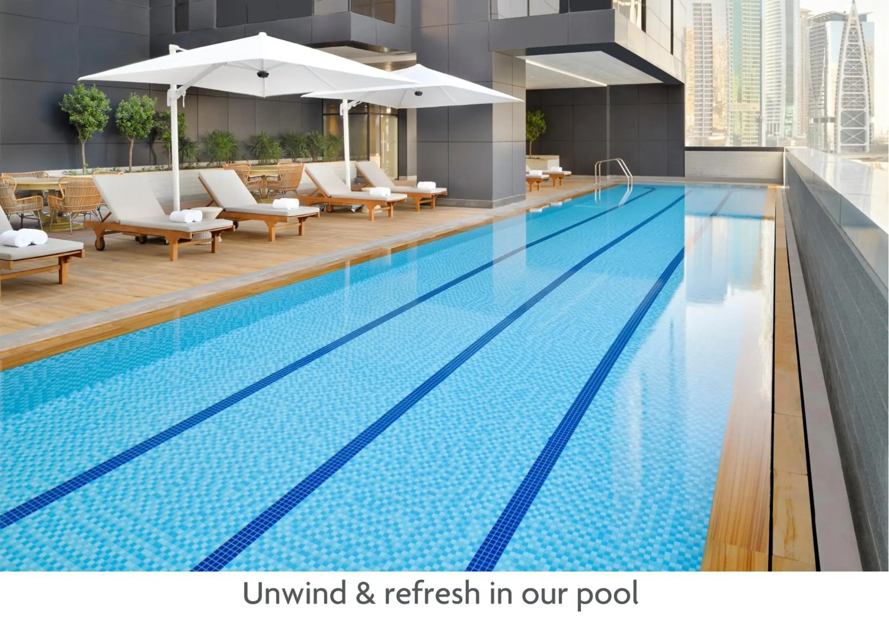 Swimming pool in Crowne Plaza Dubai Marina by IHG Swimming pool in Crowne Plaza Dubai Marina by IHG