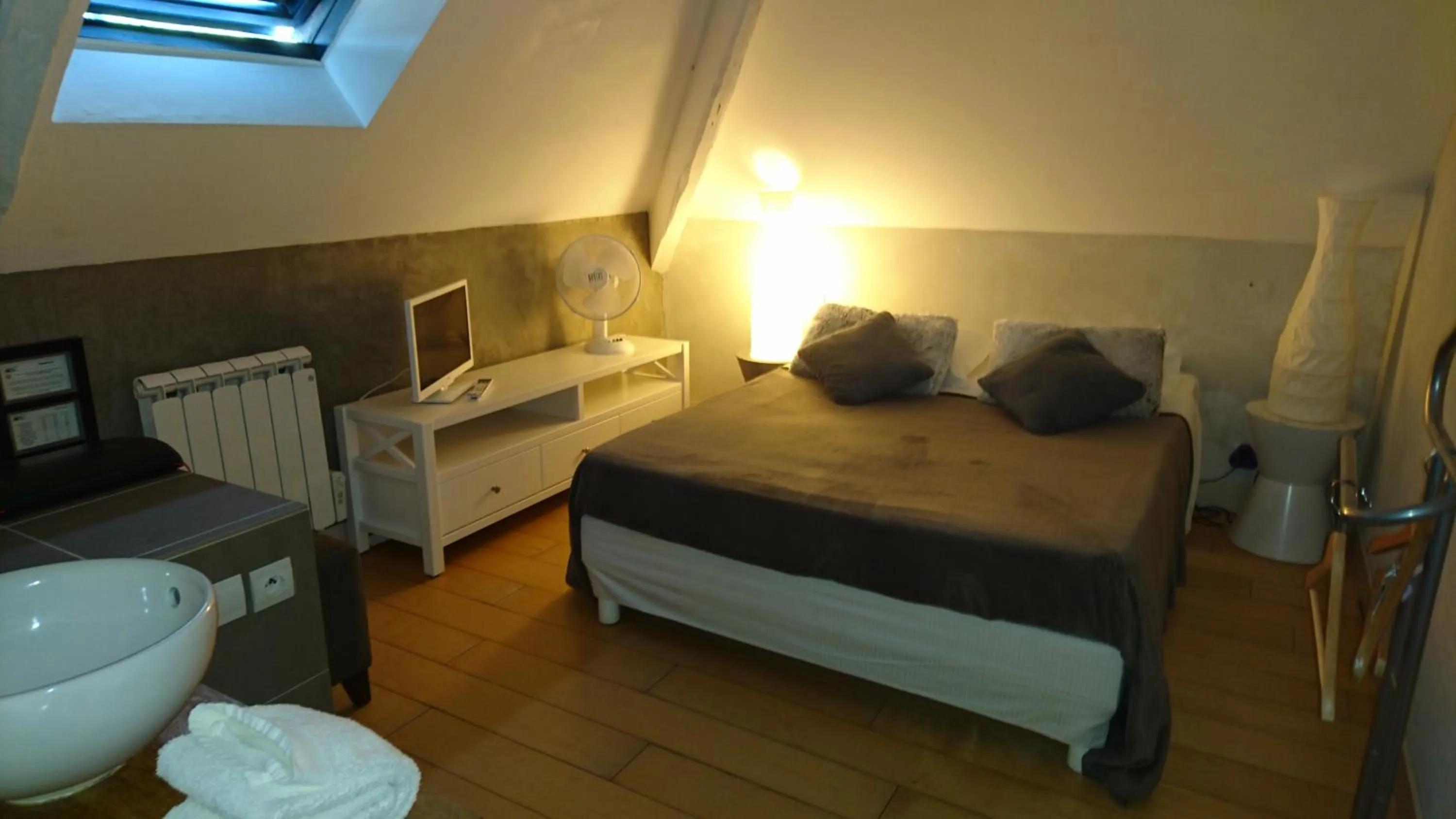 Photo of the whole room, Bed in Hotel La Bastie d'Urfé