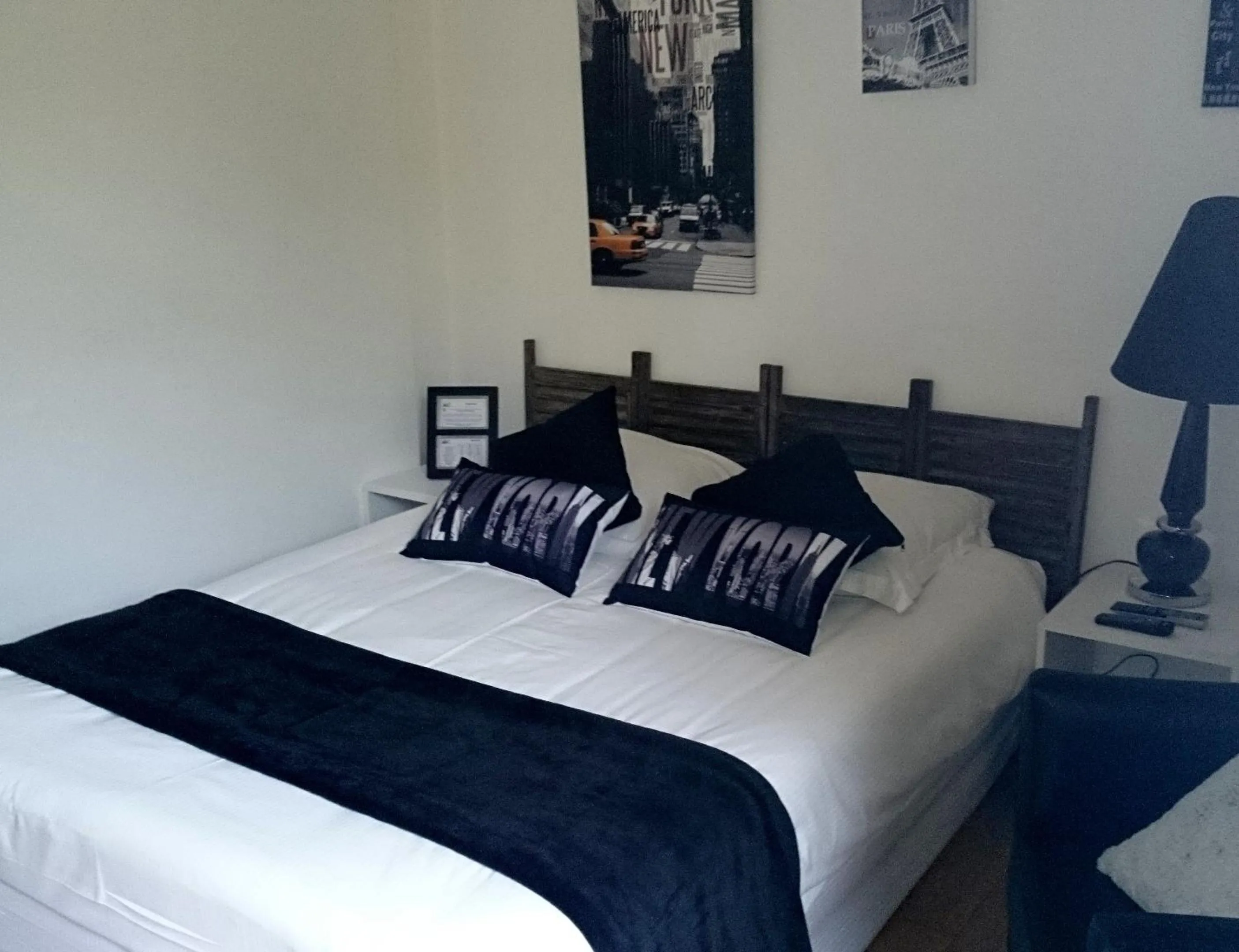 Bed in Hotel La Bastie d'Urfé