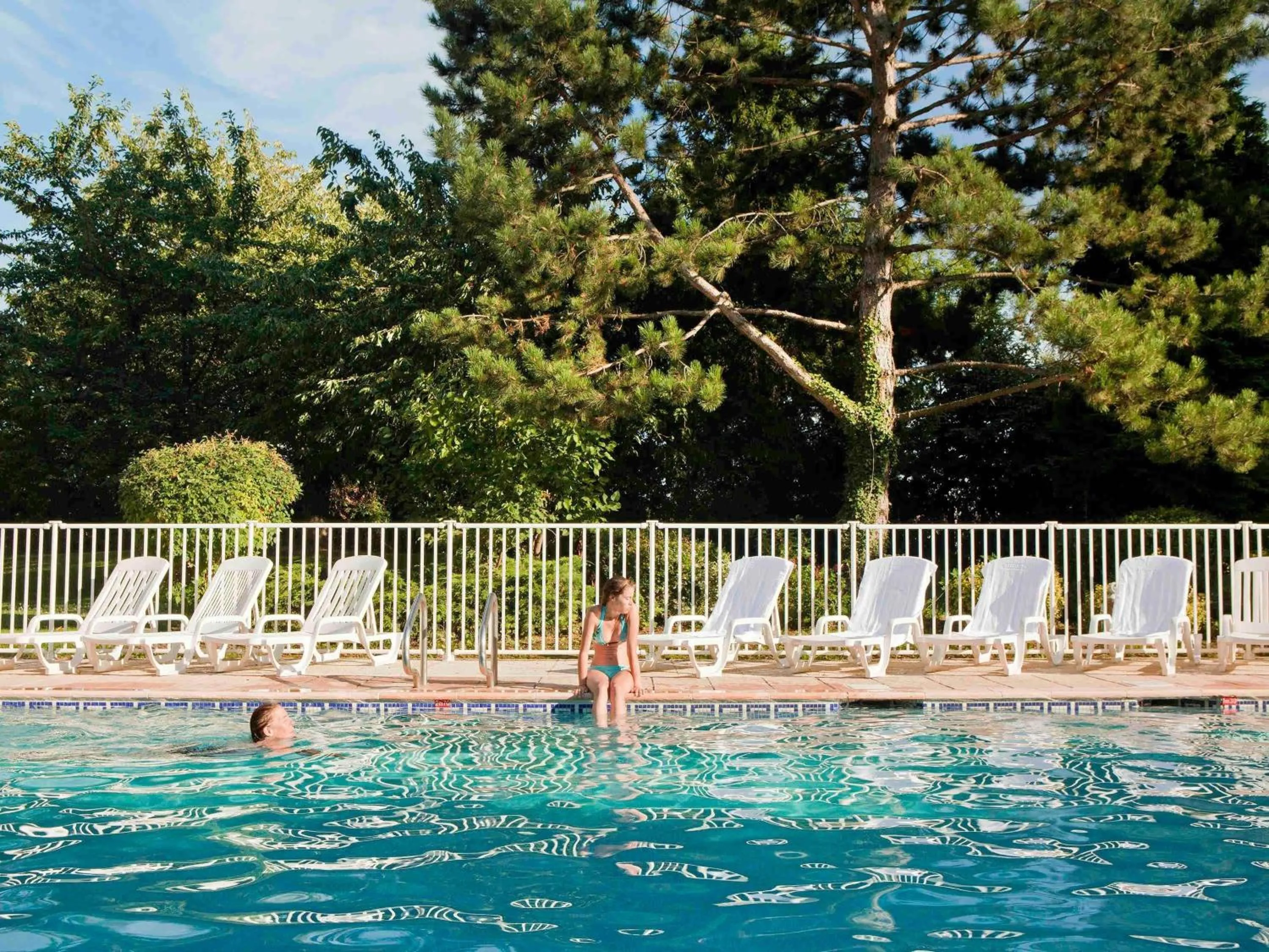 Pool view in Novotel Saclay