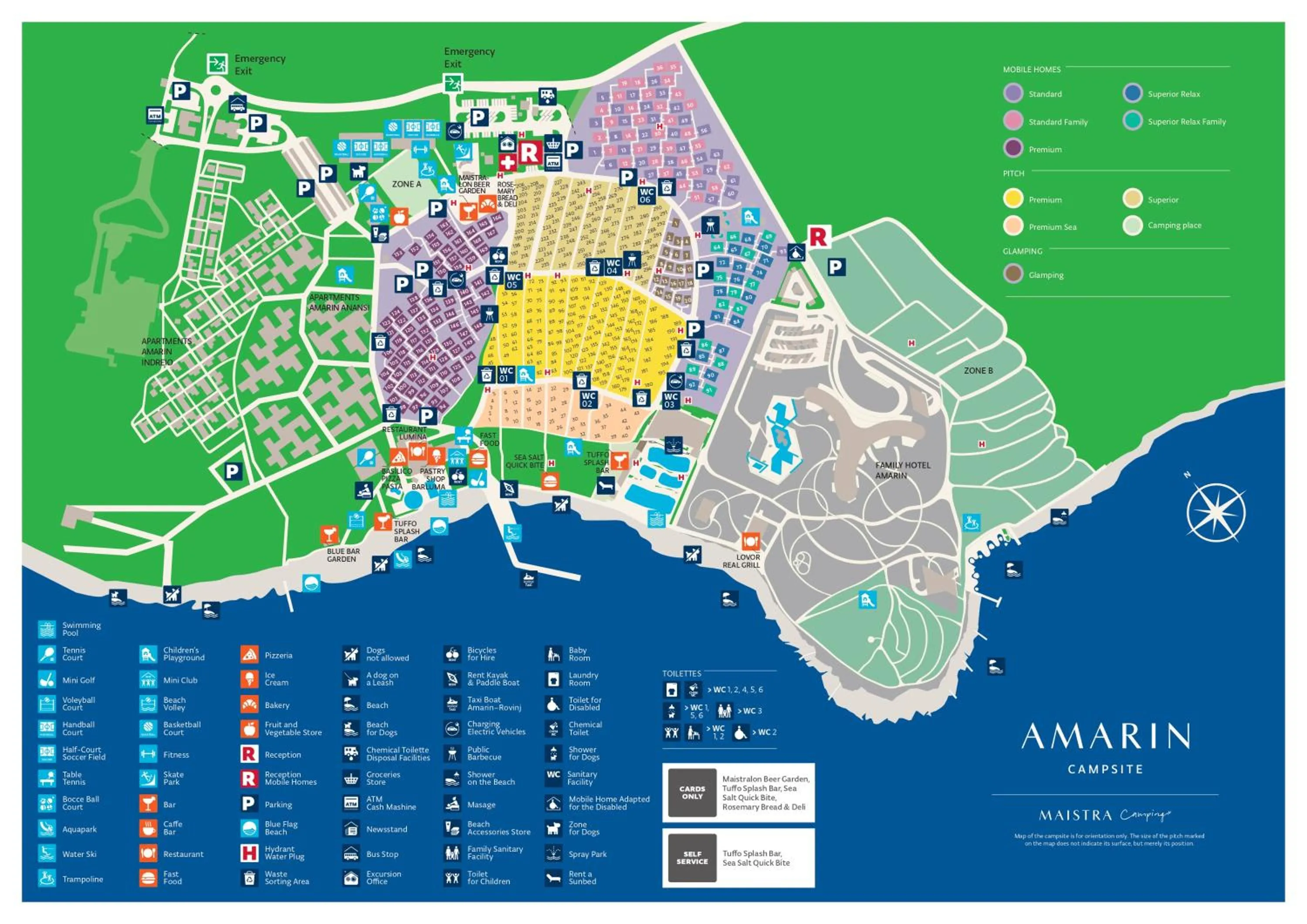 Area and facilities in Maistra Camping Amarin Mobile homes