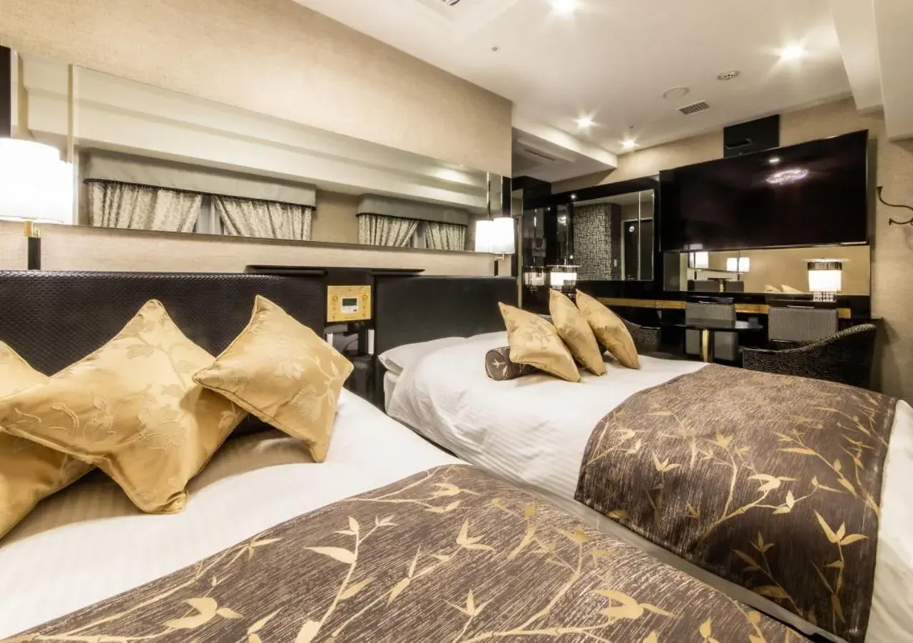 Bed in APA Hotel Kobe Sannomiya Ekimae Bed in APA Hotel Kobe Sannomiya Ekimae