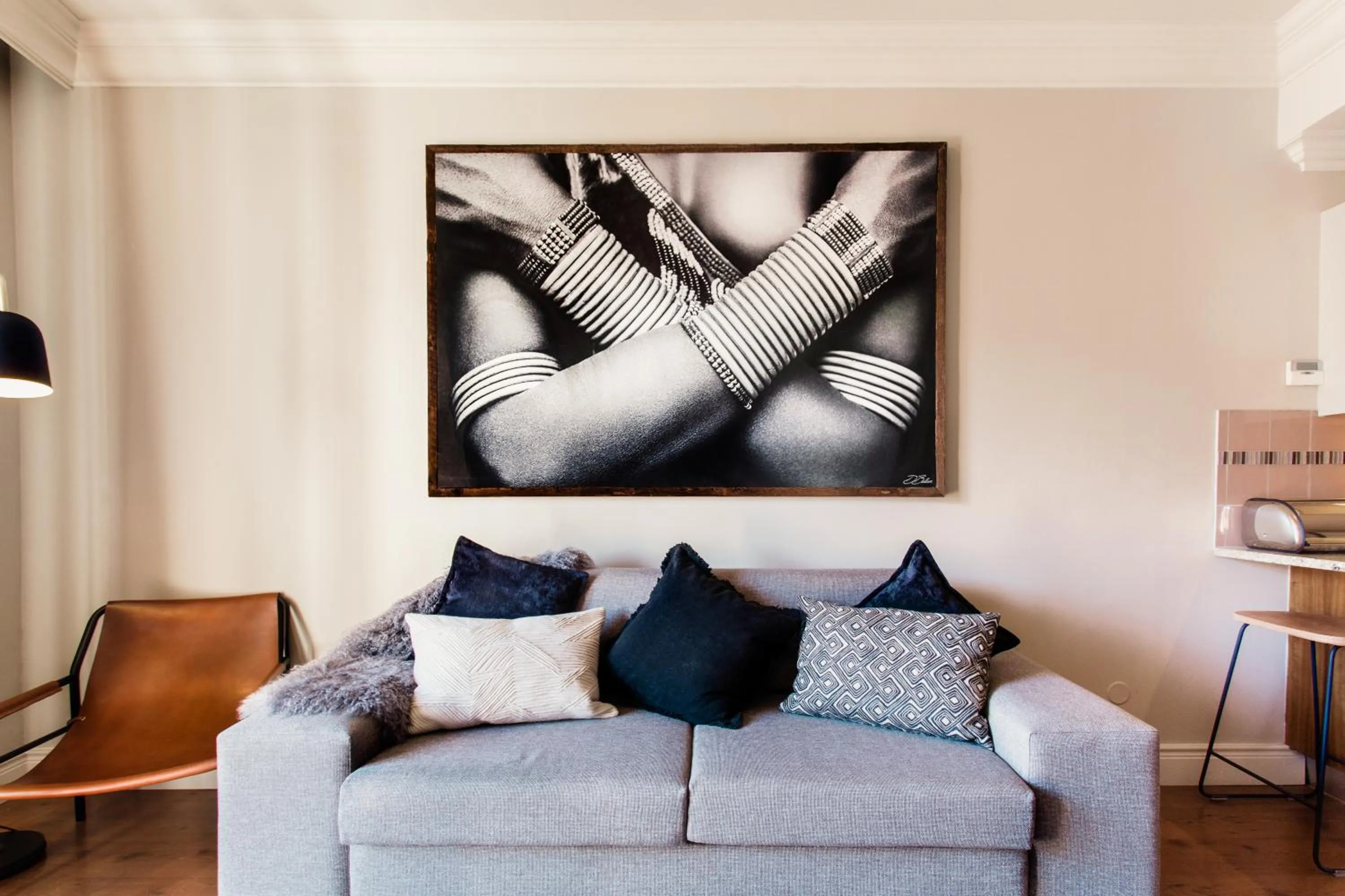 Living room in Unit 620 Cape Royale Luxury Apartments