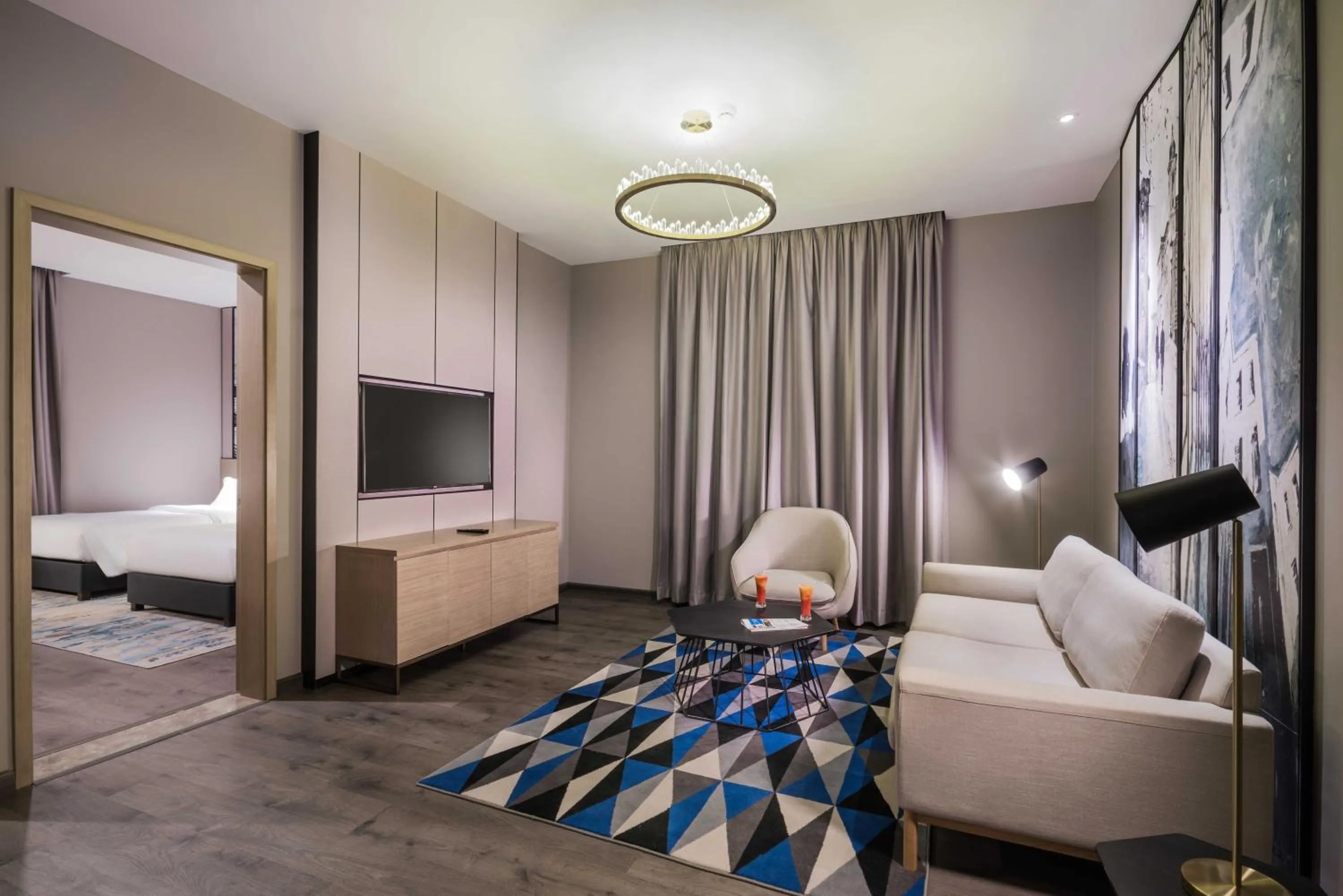 Seating area, Bed in Aber Unayzah