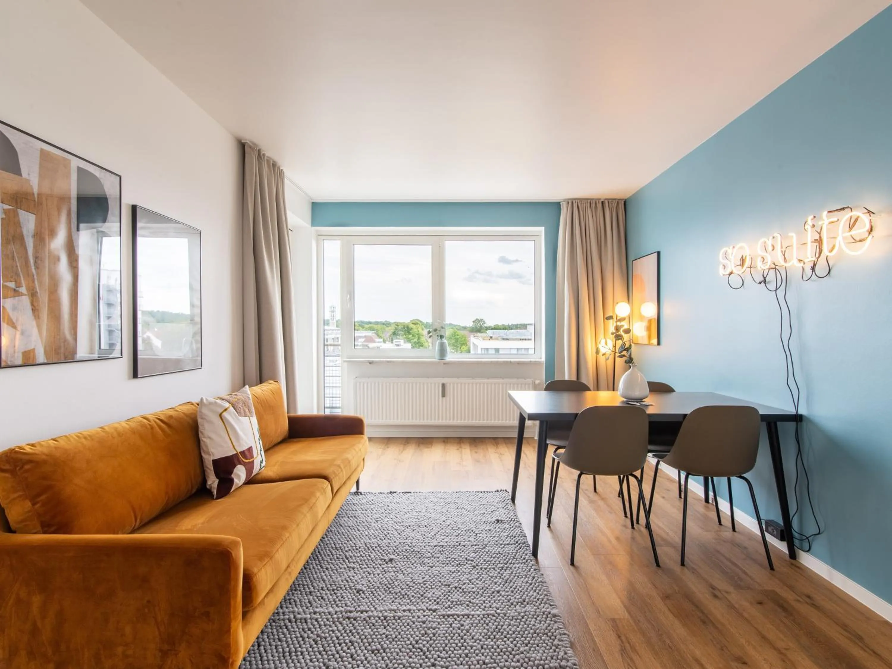 Living room in Limehome Wolfsburg Porschestraße