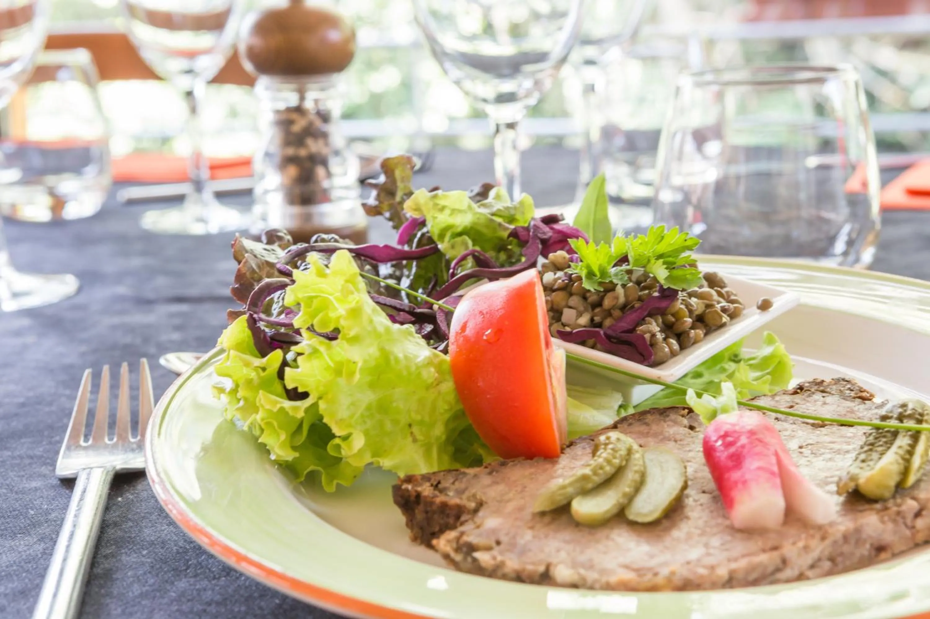 Food close-up in Logis Hotel Restaurant Auberge Les Rives de l'Arzon