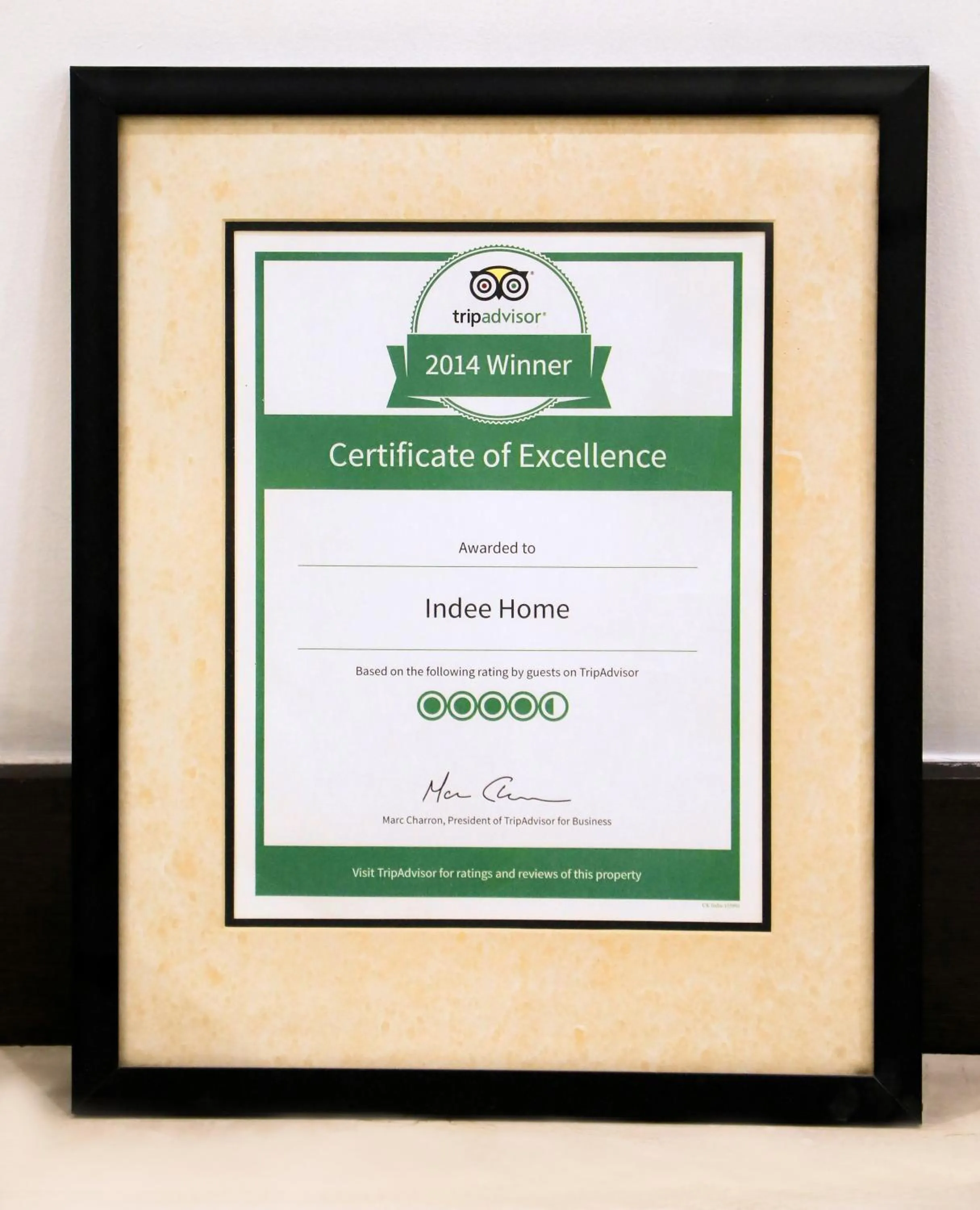 Certificate/Award in Indee home