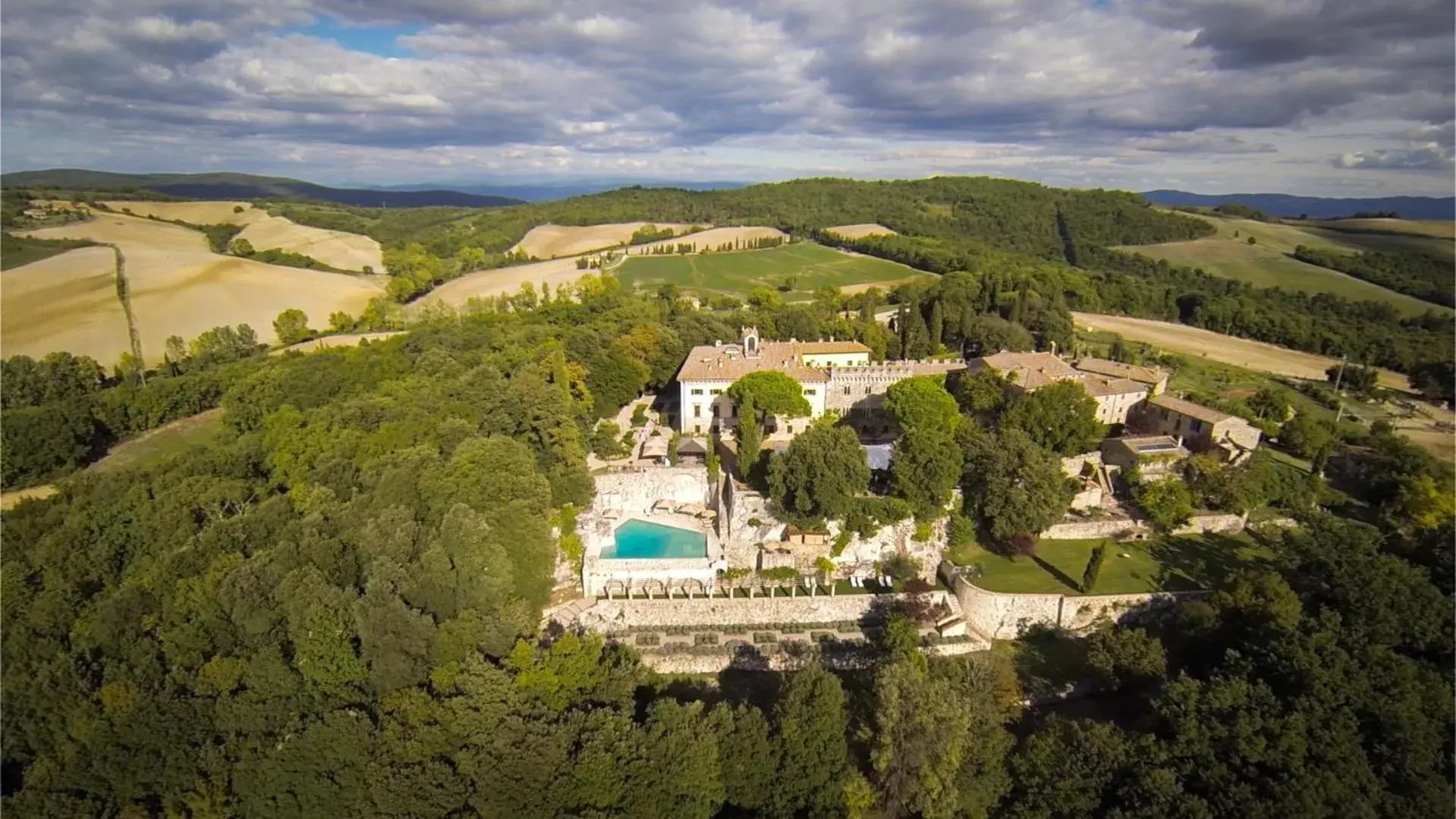 Bird's eye view in Borgo Pignano Tuscany Bird's eye view in Borgo Pignano Tuscany