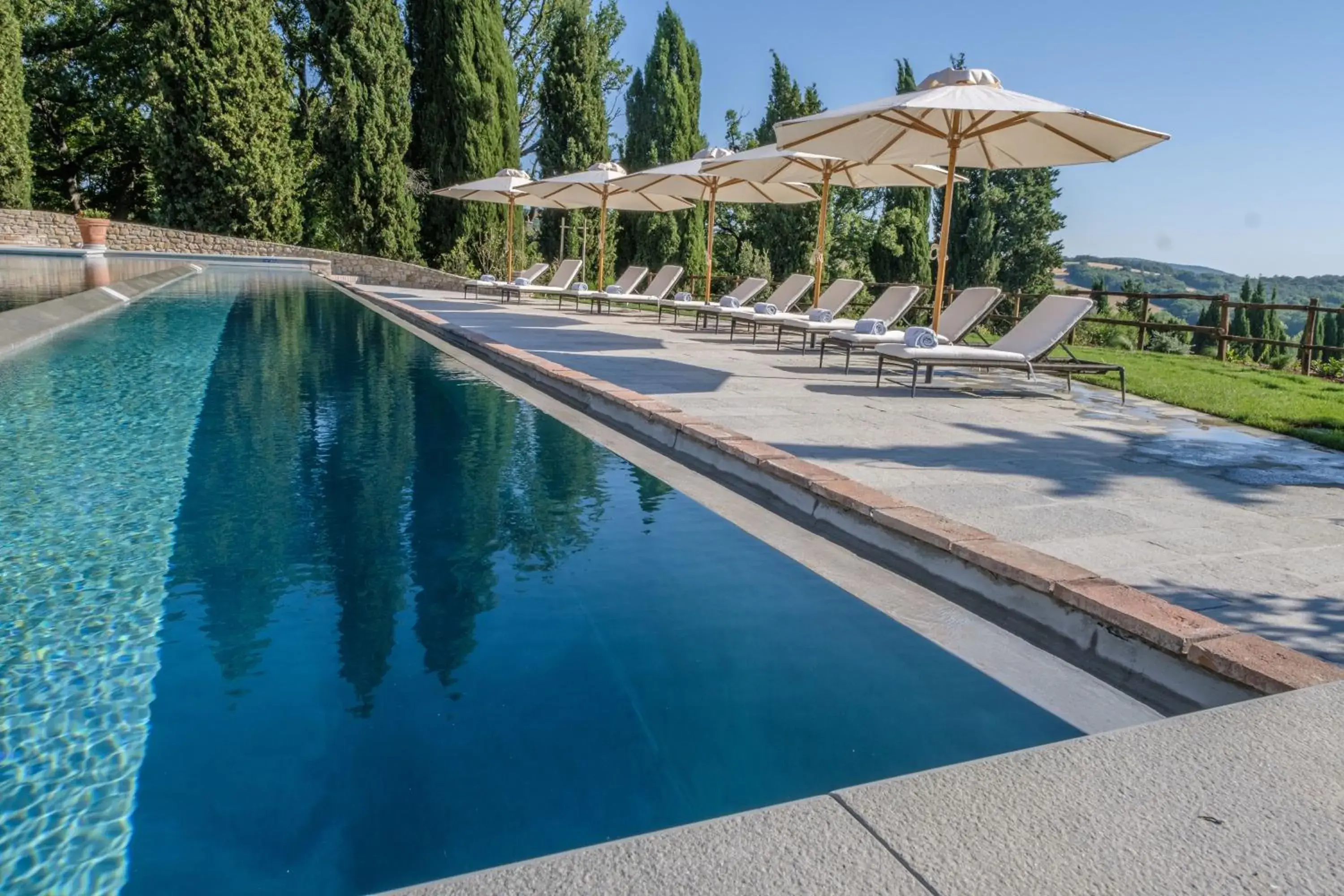 Pool view in Borgo Pignano Volterra Tuscany Pool view in Borgo Pignano Volterra Tuscany