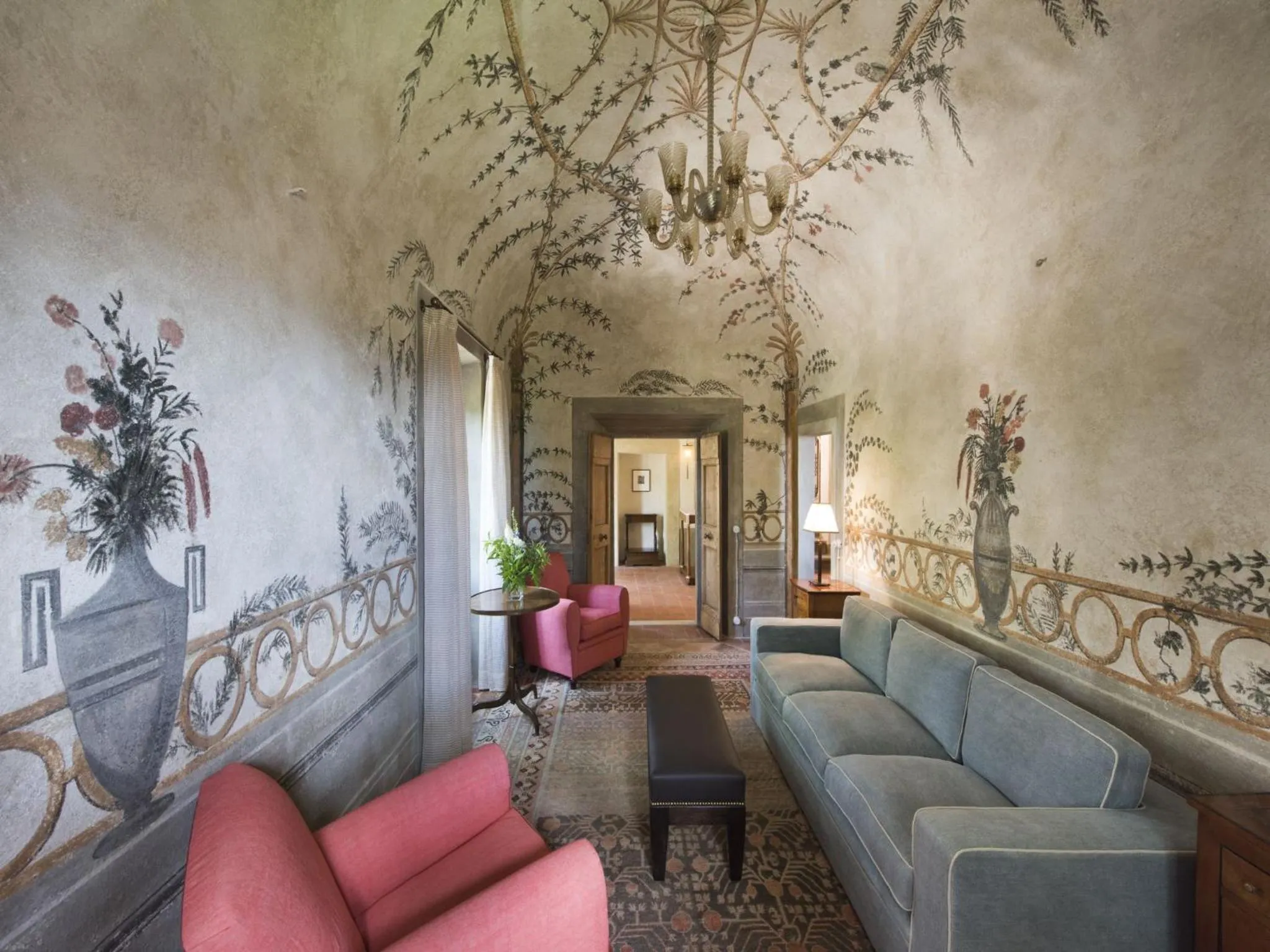 Living room in Borgo Pignano Tuscany