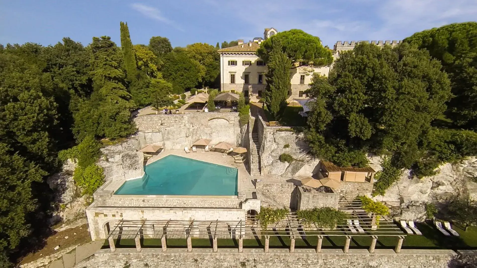 Bird's eye view in Borgo Pignano Tuscany Bird's eye view in Borgo Pignano Tuscany