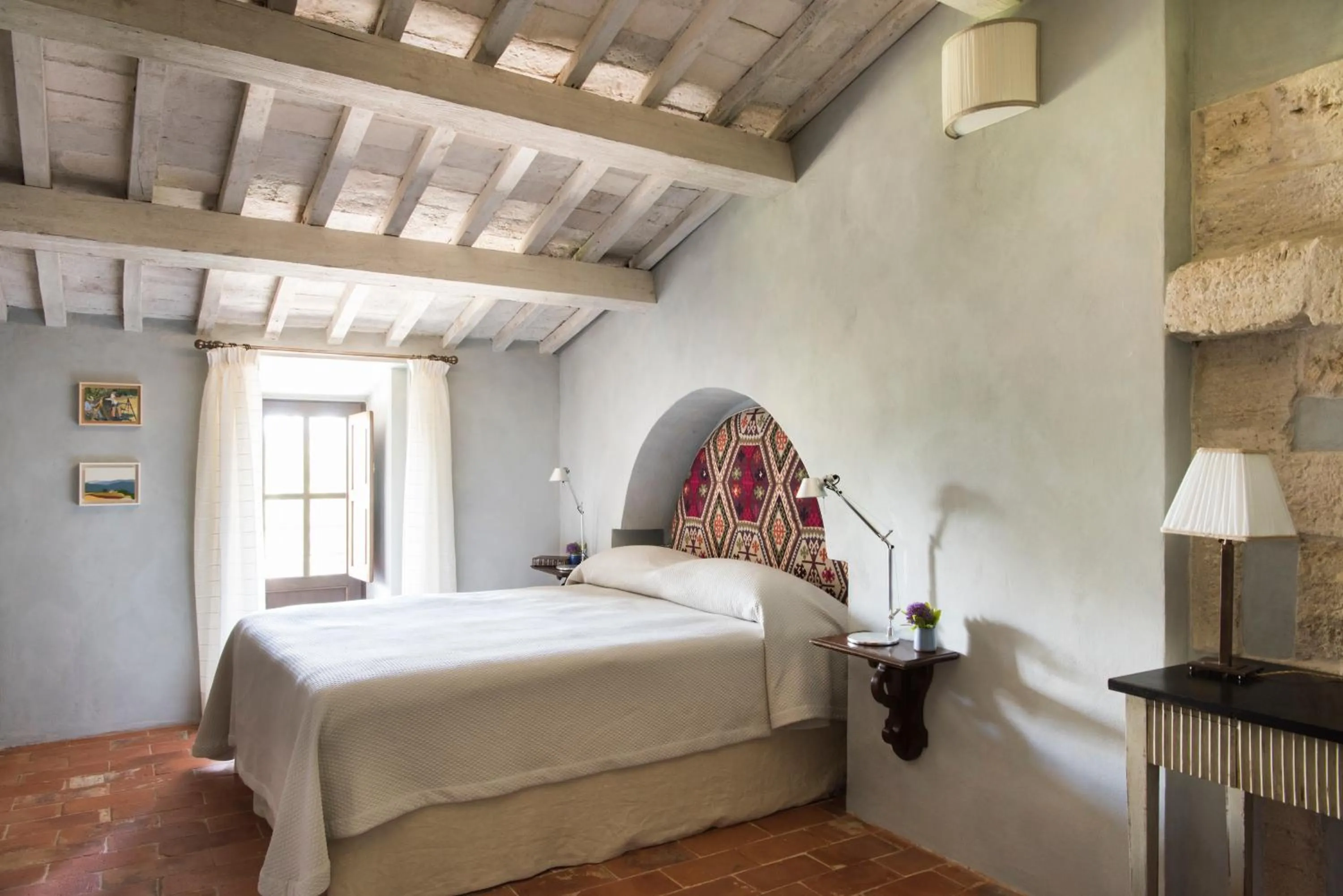 Bedroom, Bed in Borgo Pignano Tuscany