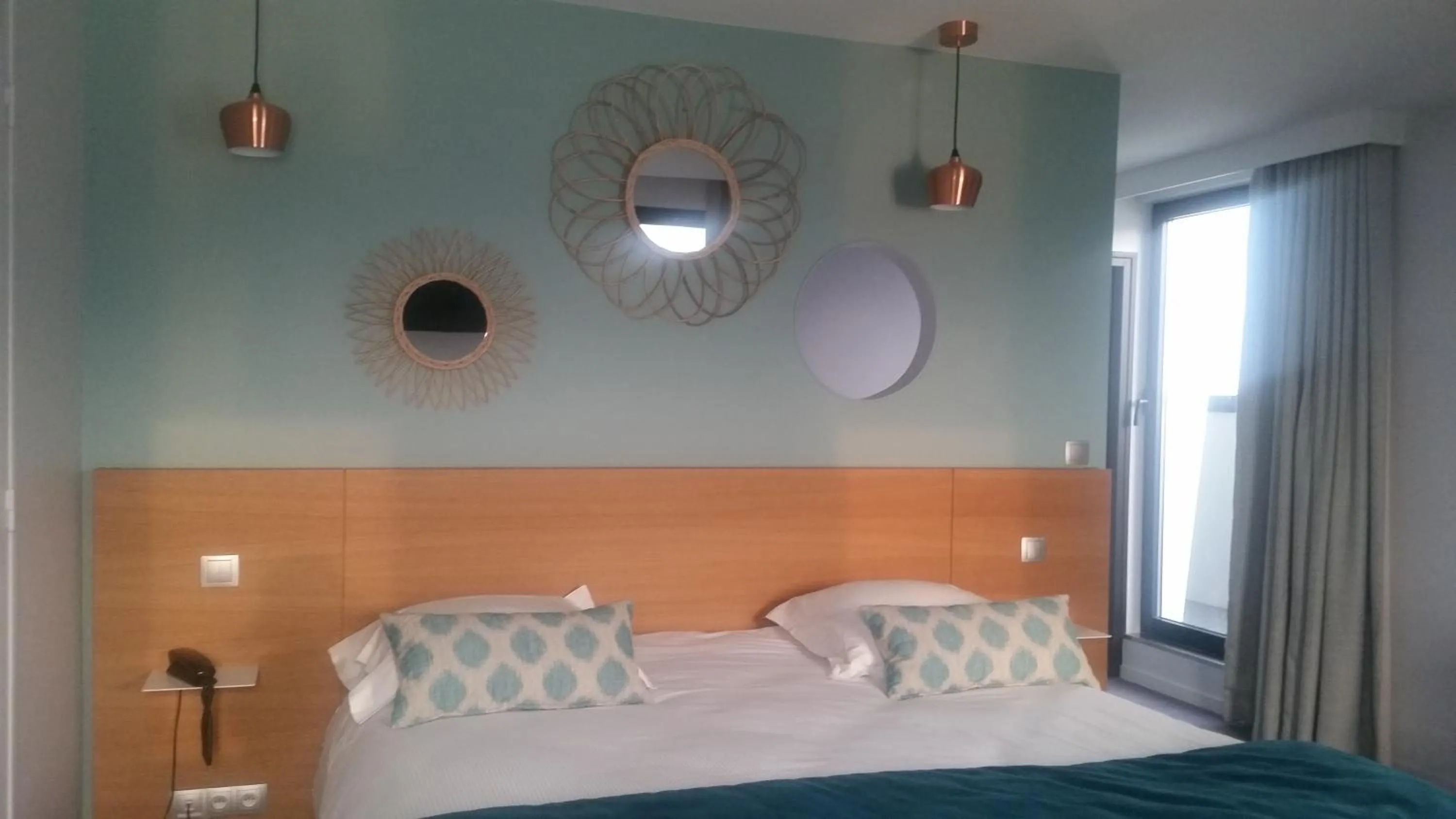 Decorative detail, Bed in The Originals Boutique, Hôtel La Villa Marine, Le Tréport