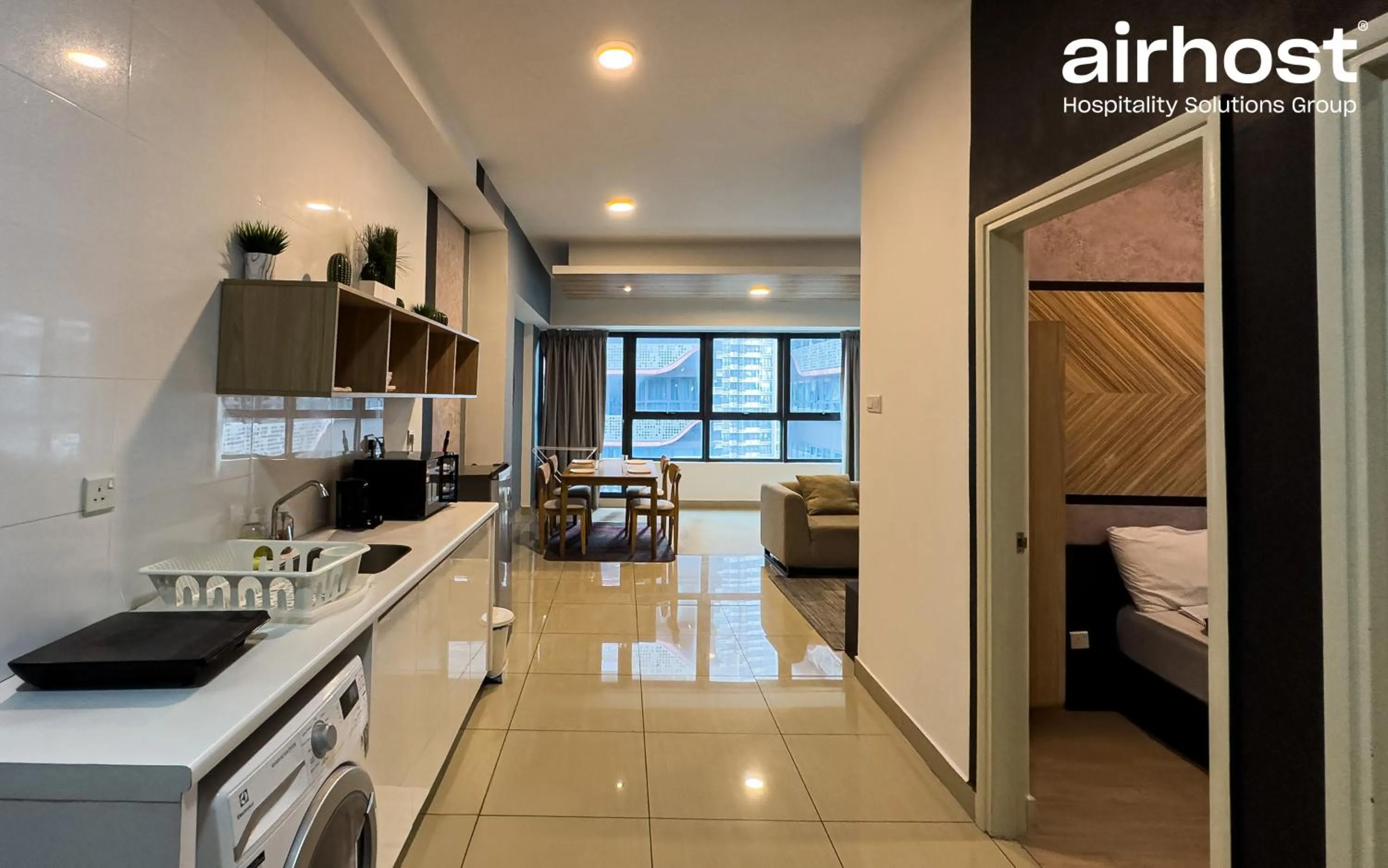 Kitchen or kitchenette, Bed in Arte Plus Jalan Ampang by Airhost