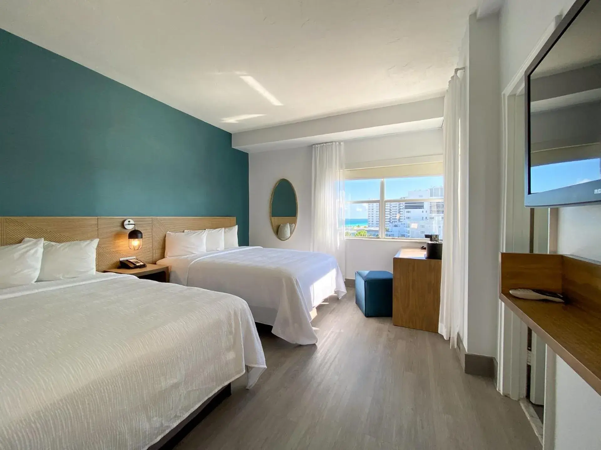 View (from property/room), Bed in Marseilles Beachfront Hotel View (from property/room), Bed in Marseilles Beachfront Hotel