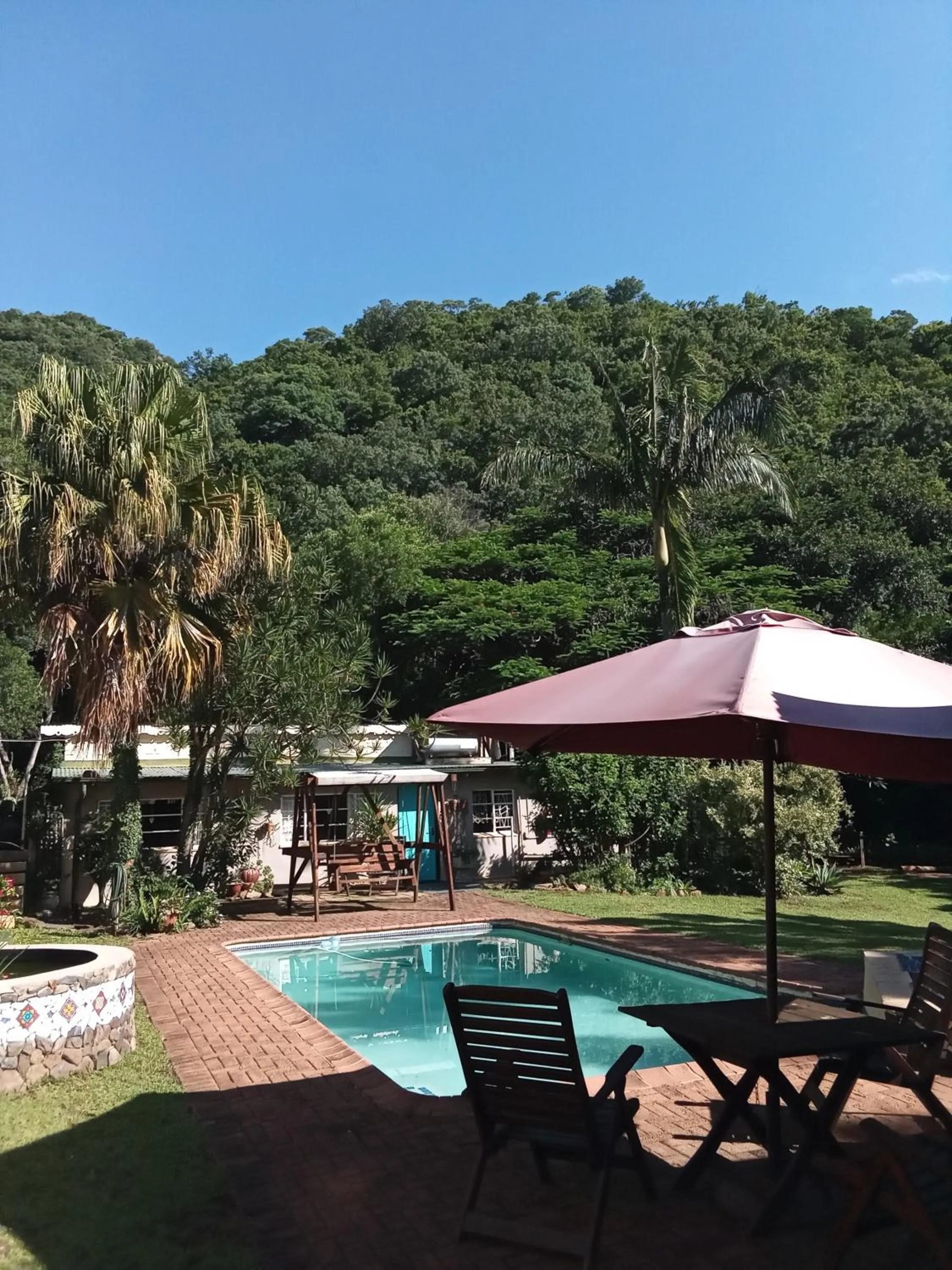Pool view in Fountain Baths Guest Cottages