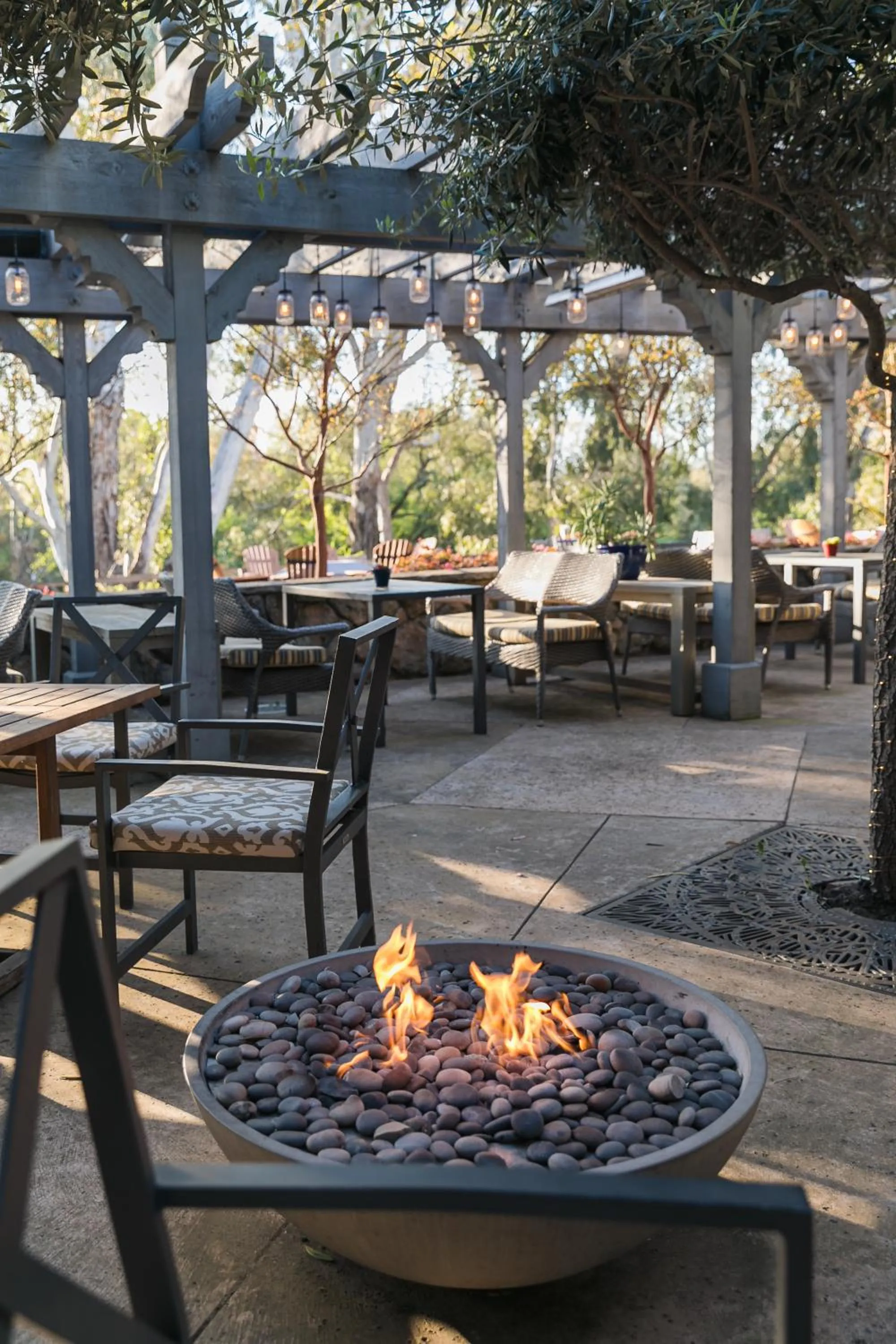 Patio in River Terrace Inn, a Noble House Hotel