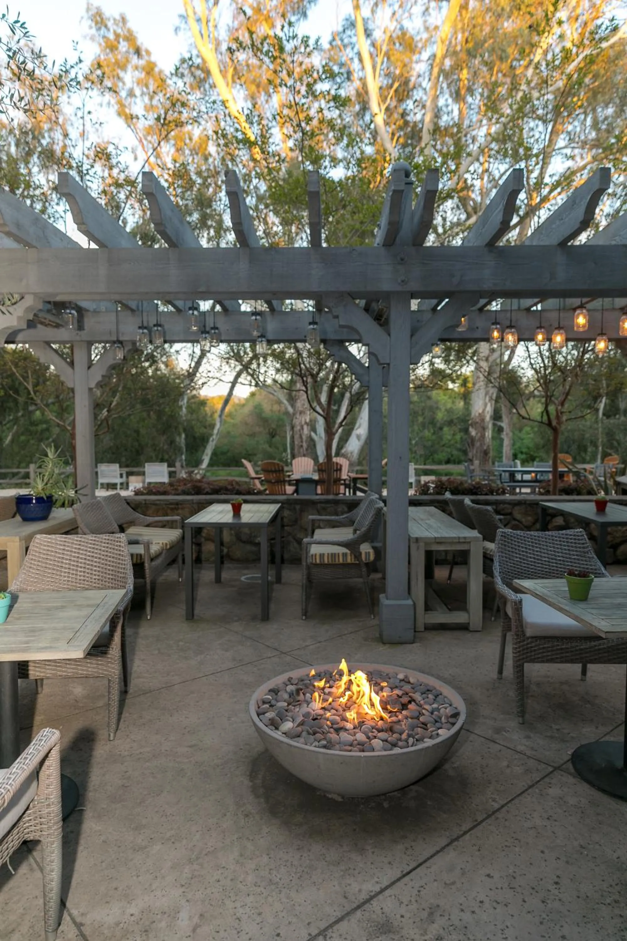 Patio in River Terrace Inn, a Noble House Hotel