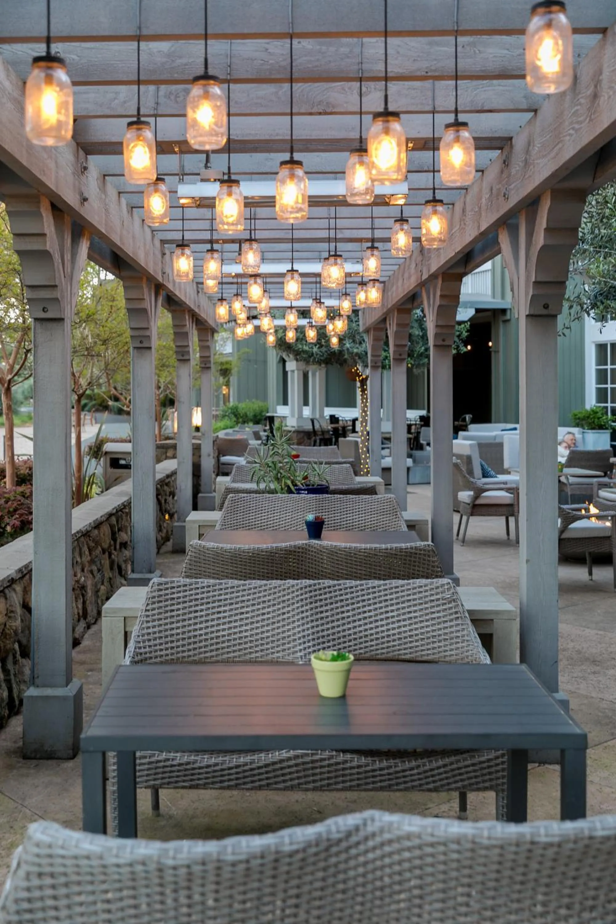 Patio in River Terrace Inn, a Noble House Hotel